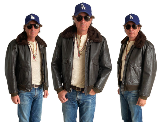 Size 42US (52EU). Vintage Cooper leather bomber Flight Jacket Made In USA Aviator G-1
