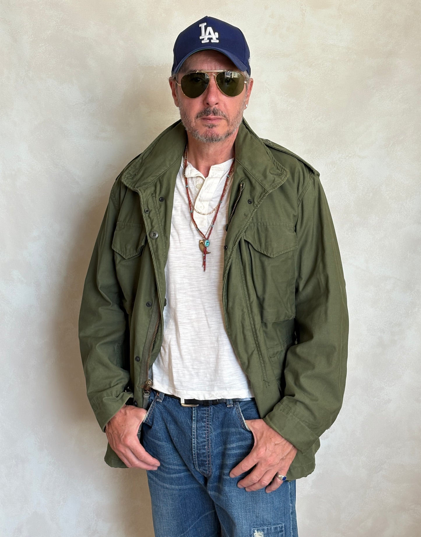 Medium Reg. Authentic 1980 US Army M-65 field jacket Military- Made by John Ownbey