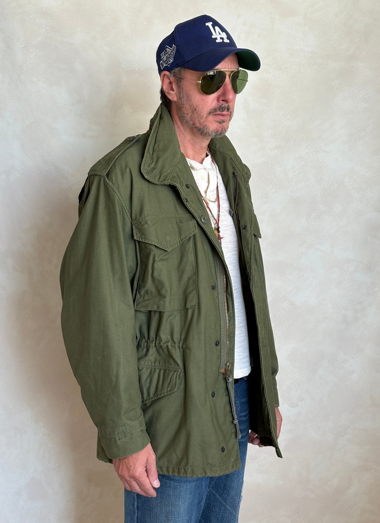 Medium Reg. Authentic 1980 US Army M-65 field jacket Military- Made by John Ownbey