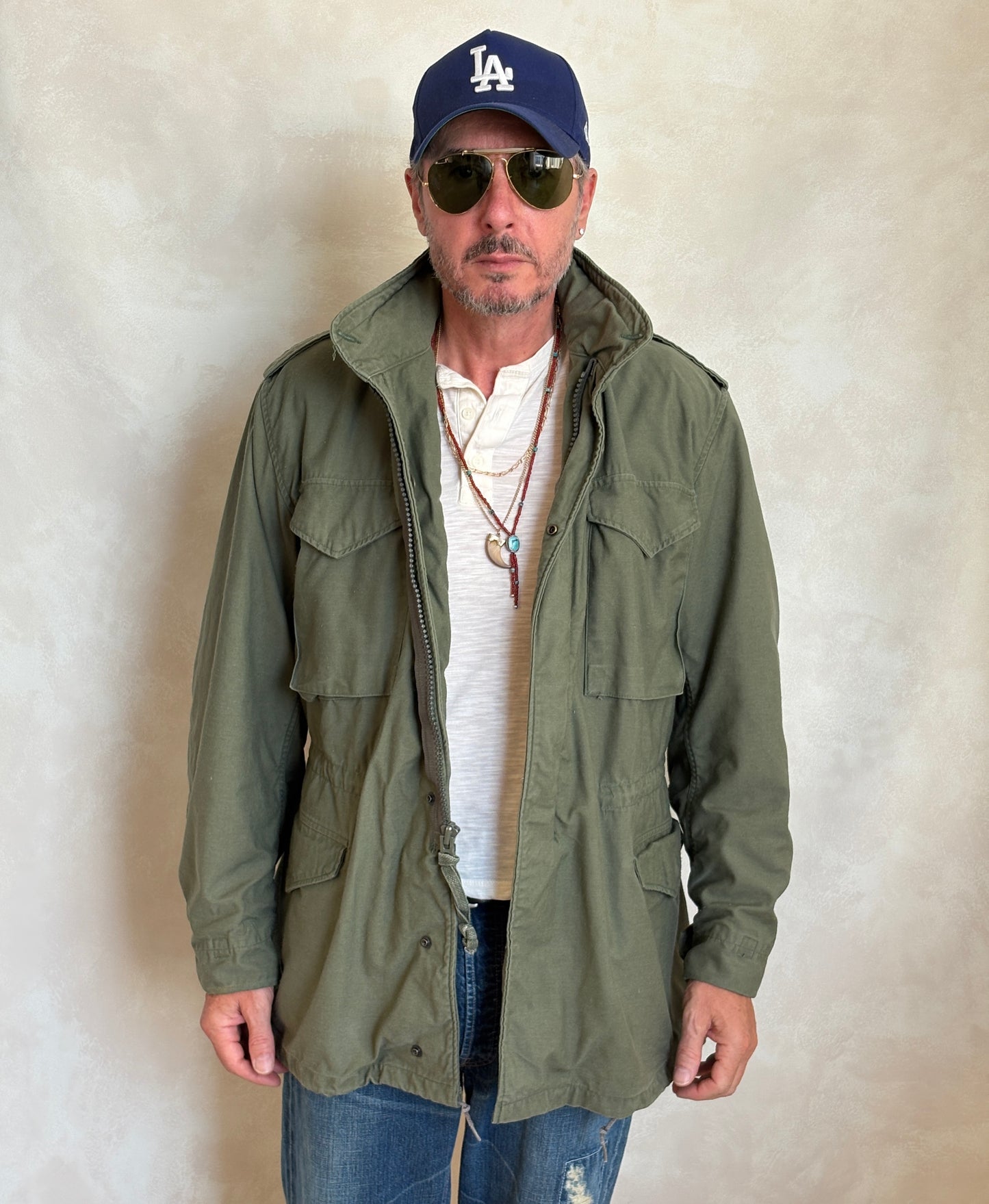 Med Long. Authentic 1987 US Army M-65 field jacket Military
