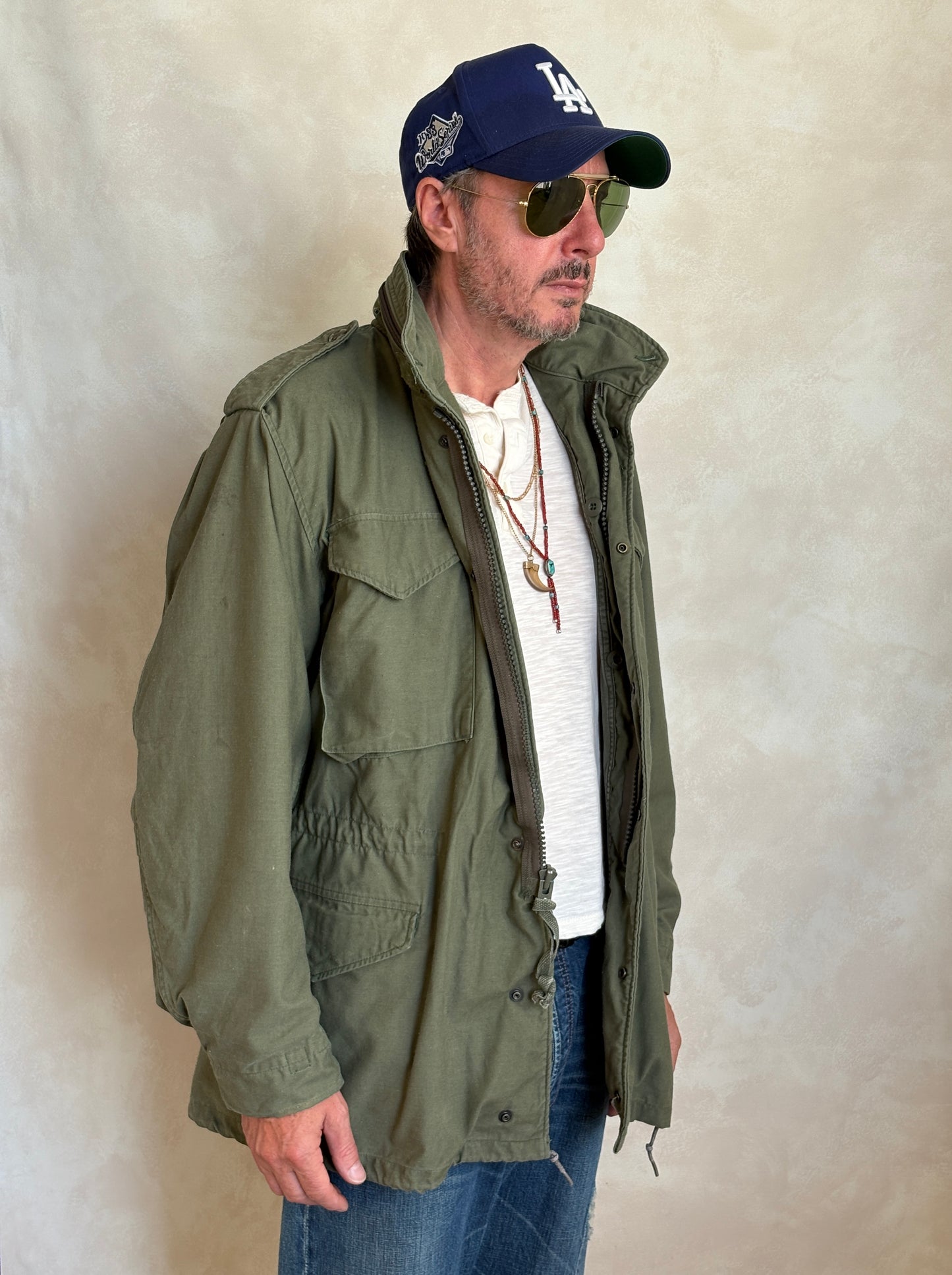Med Long. Authentic 1987 US Army M-65 field jacket Military