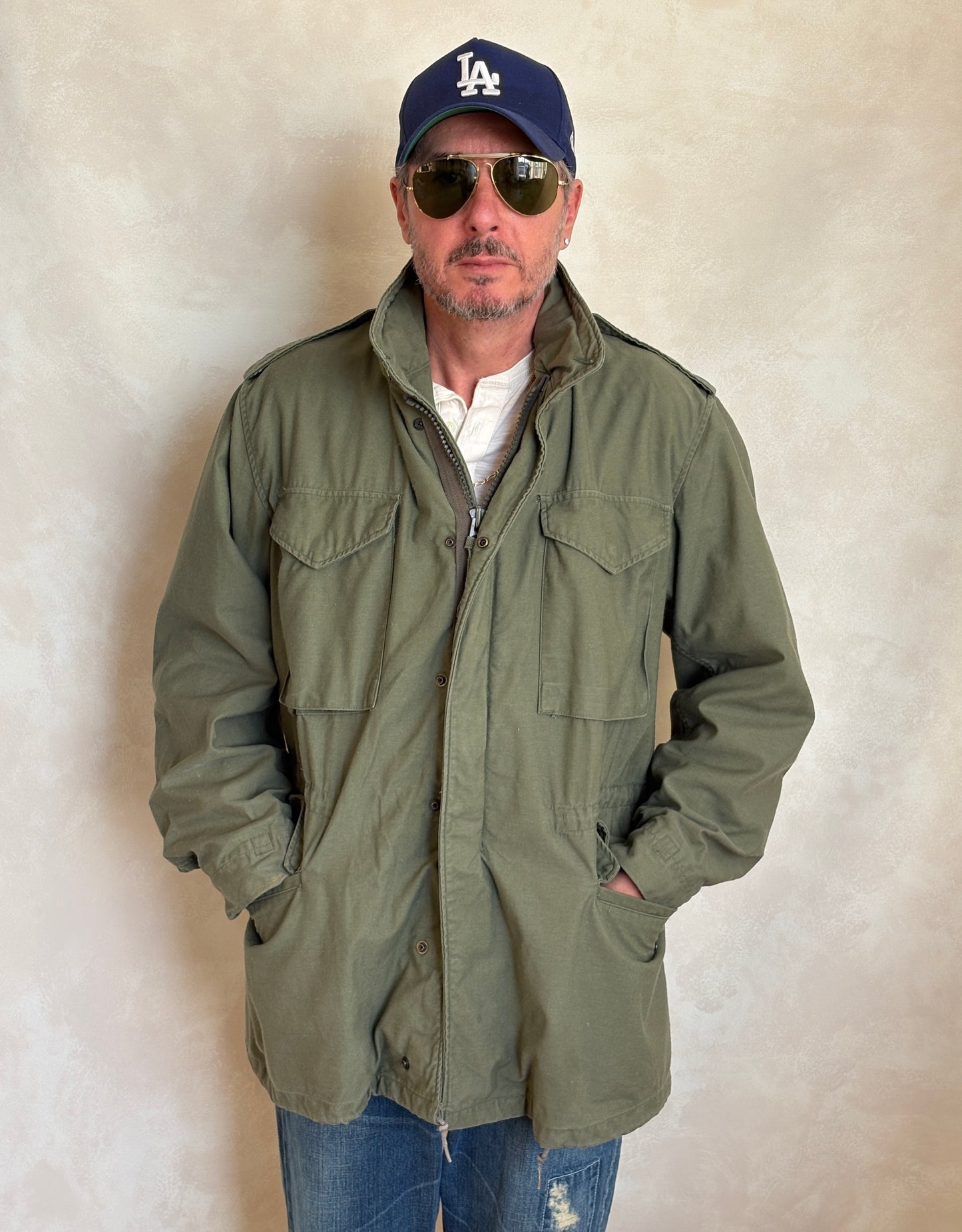 Med Long. Authentic 1987 US Army M-65 field jacket Military