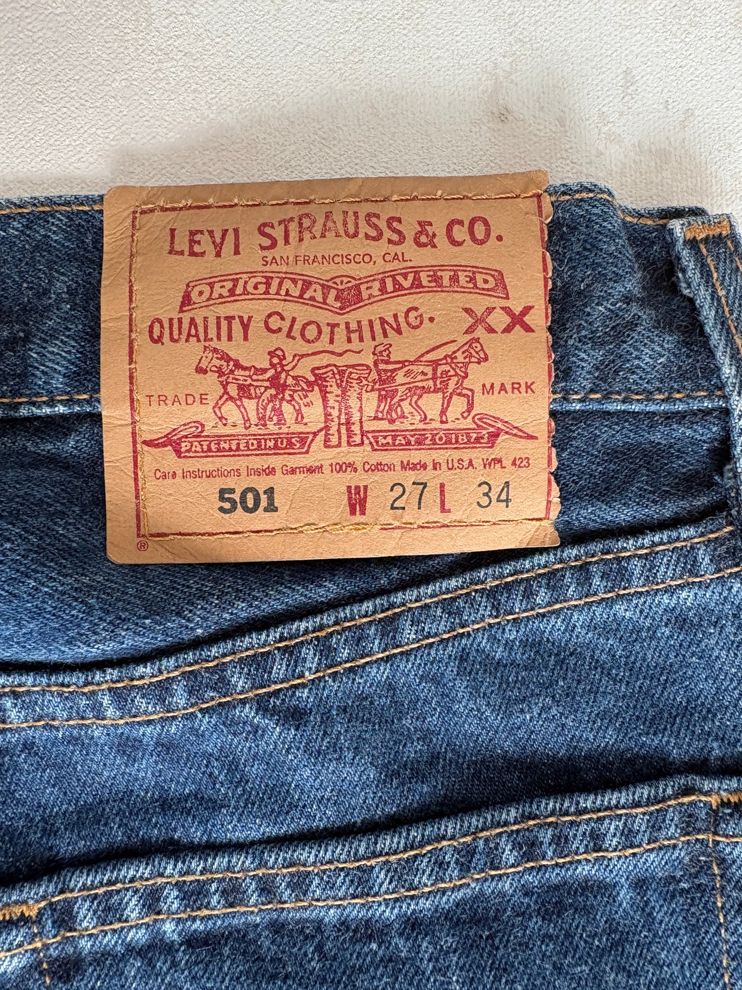 27X34 Levi's 501 Vintage Denim Jeans Made in USA