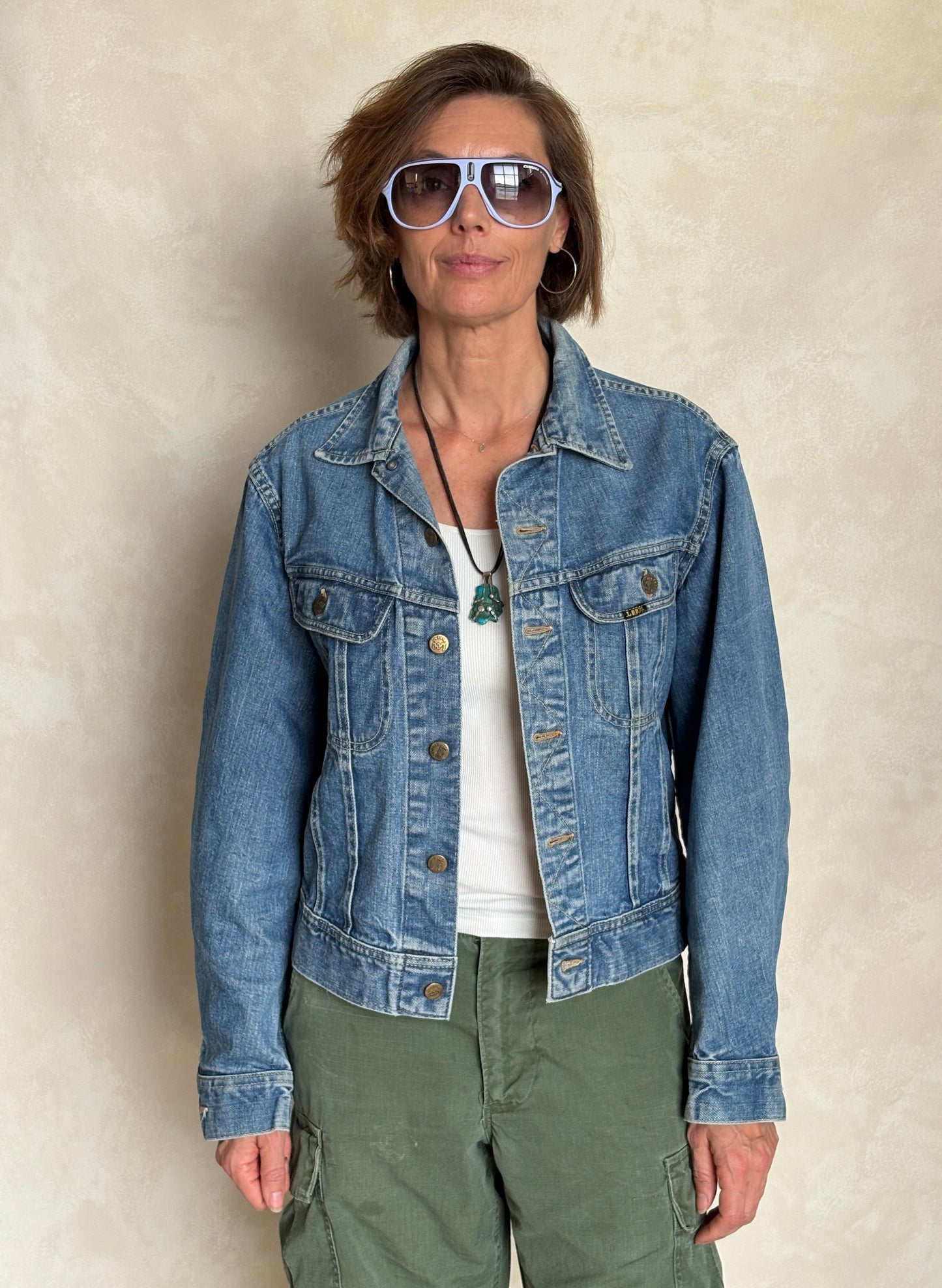 Size 38/40US . Vintage 70s Lee Union Made Denim Shirt – 2 Pockets – Made in USA