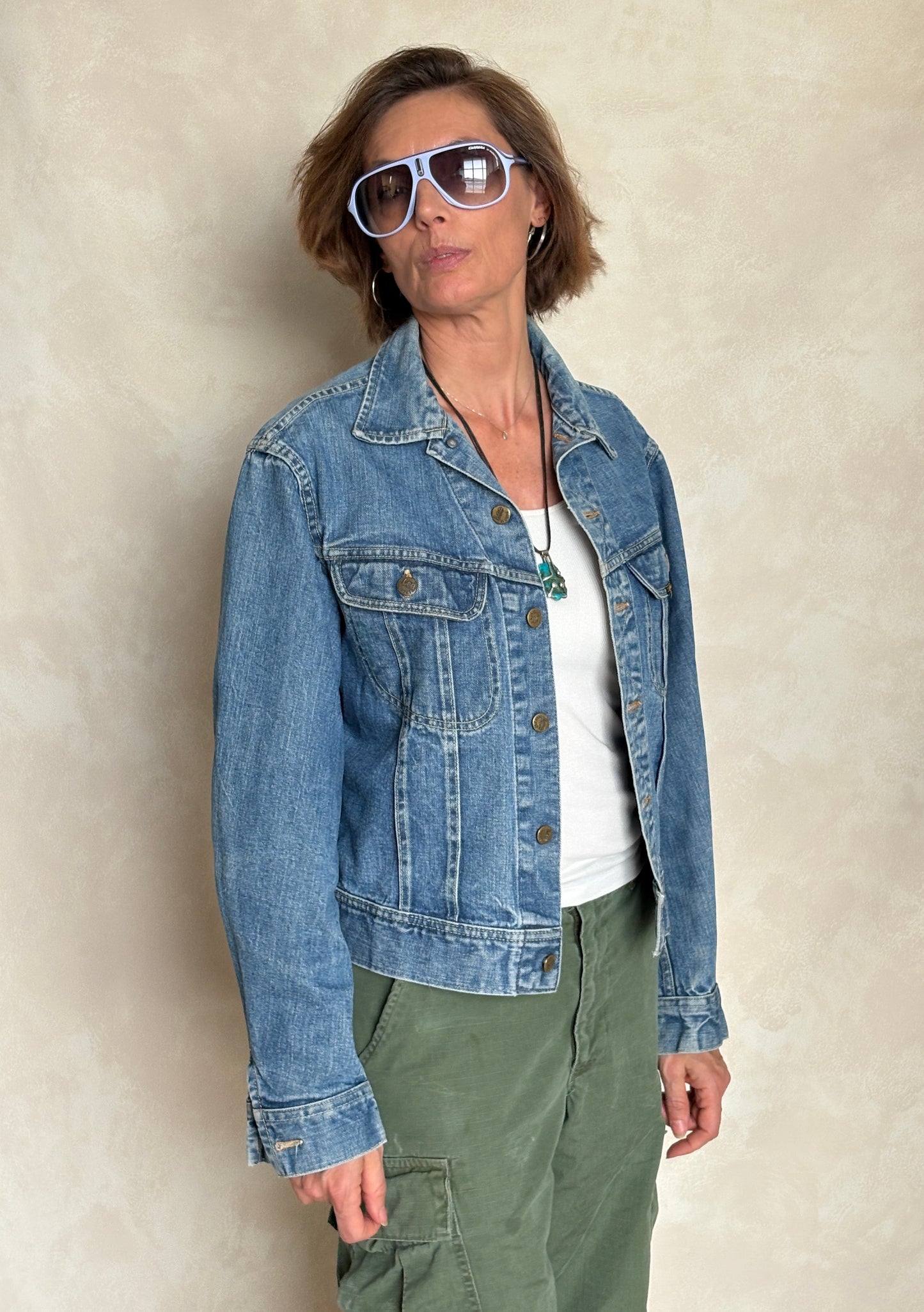 Size 38/40US . Vintage 70s Lee Union Made Denim Shirt – 2 Pockets – Made in USA