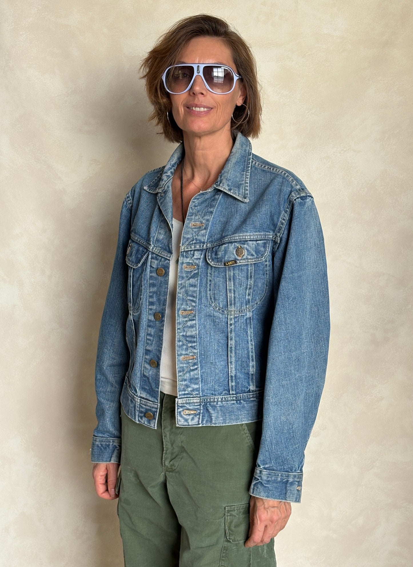 Size 38/40US . Vintage 70s Lee Union Made Denim Shirt – 2 Pockets – Made in USA