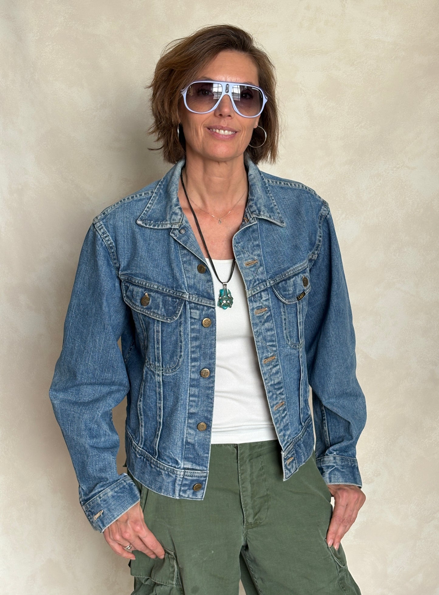 Size 38/40US . Vintage 70s Lee Union Made Denim Shirt – 2 Pockets – Made in USA