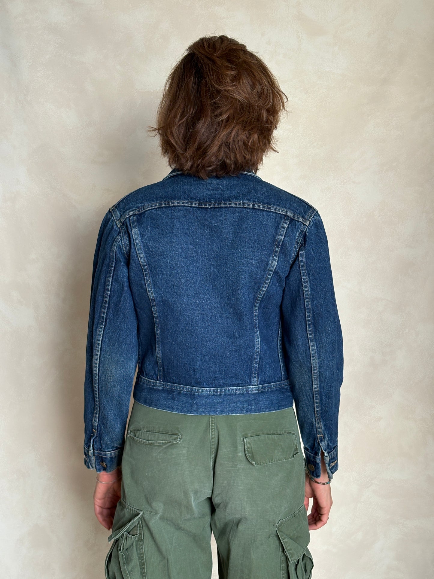 Size 16  . Vintage 80s Lee Denim Jacket – 2 Pockets – Made in USA