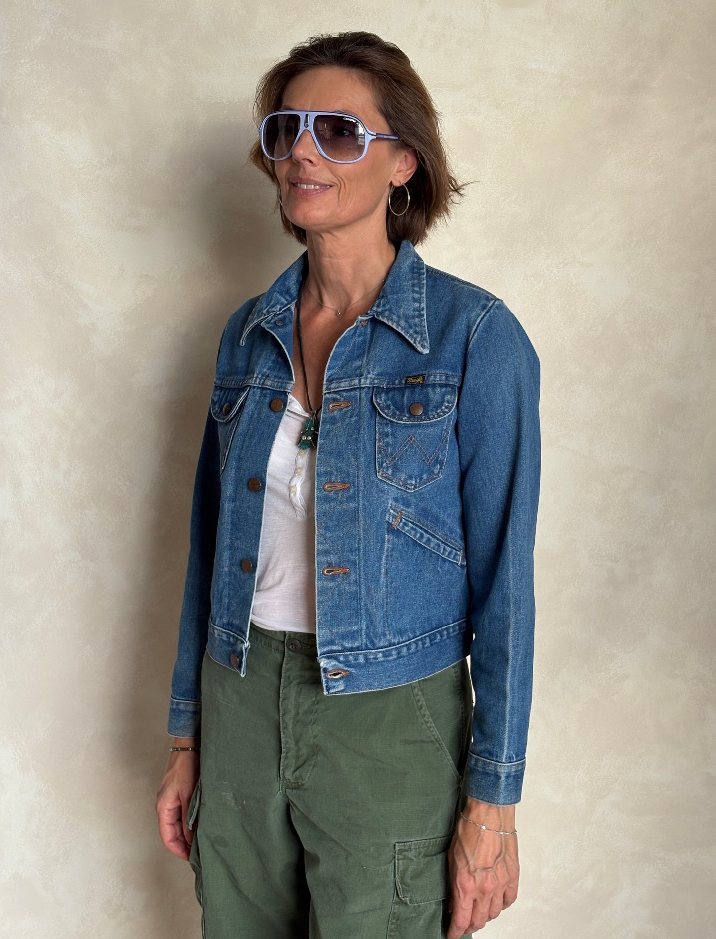 Size 18 . Vintage 70s Wrangler Denim Jacket – 4 Pockets – Made in USA