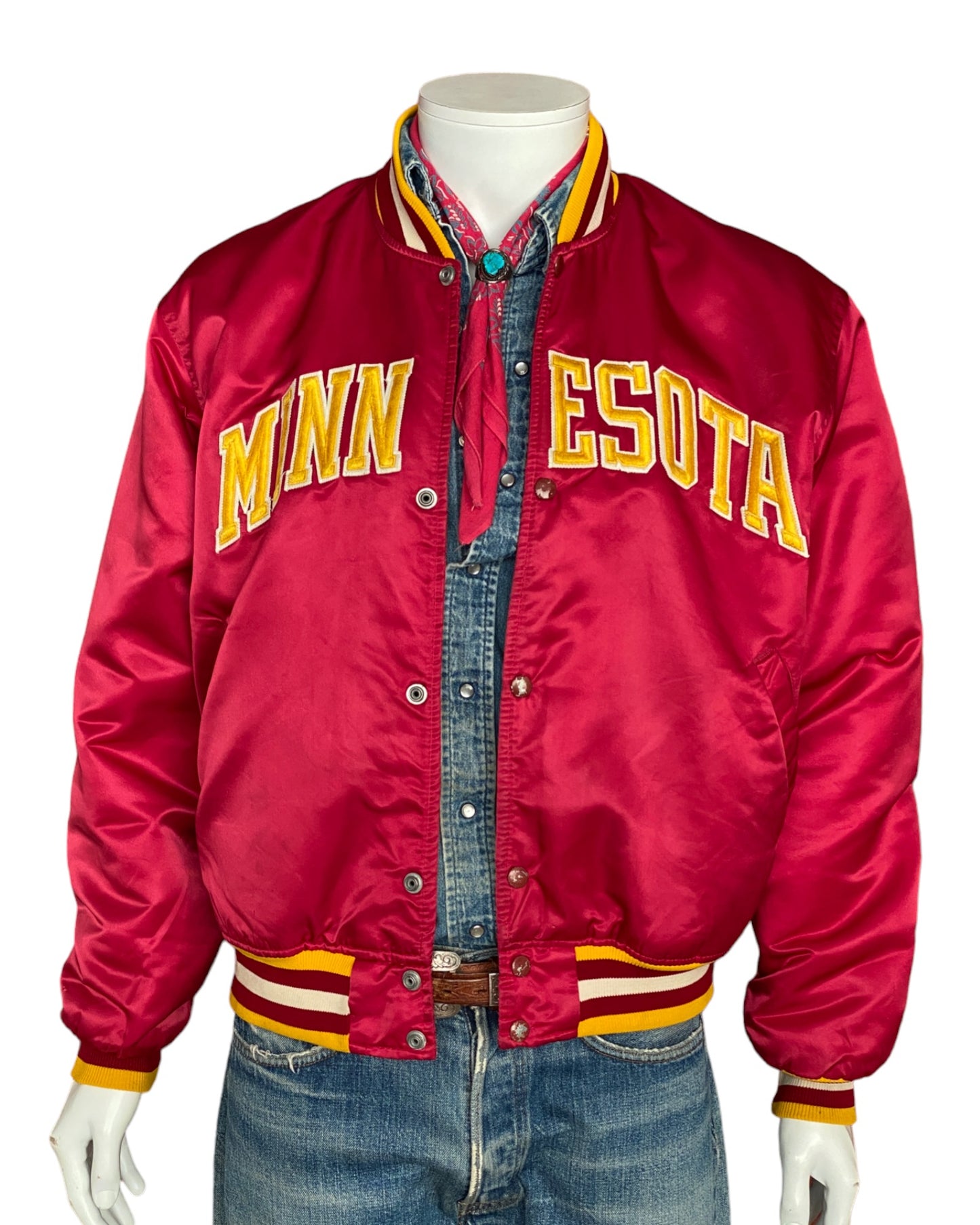 Large Vintage 80s Minnesota Starter Jacket Made in USA | Retro Apparel