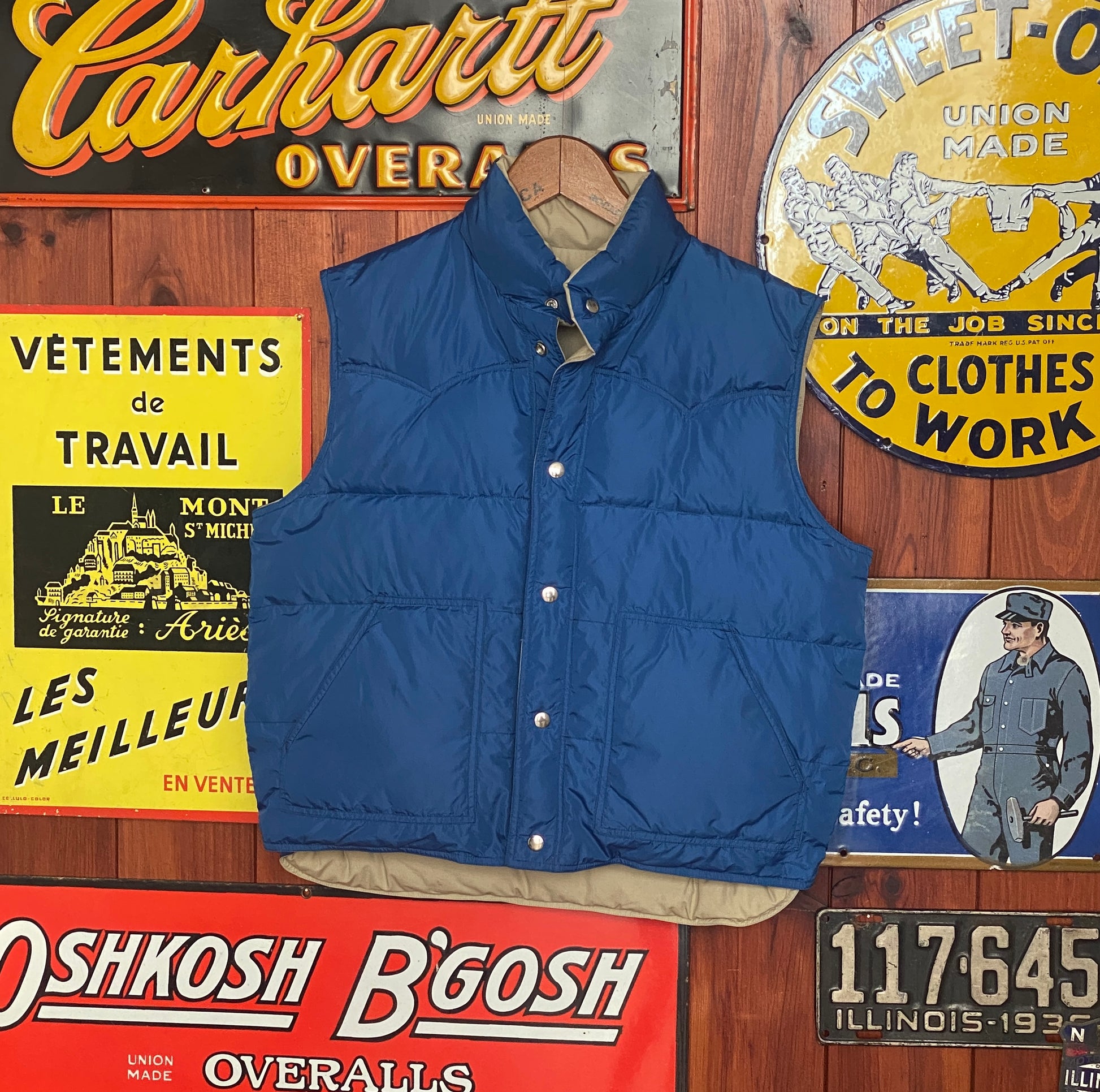 Medium Size Vintage Reversible Down Vest by Walls - Classic Outdoor Collectible