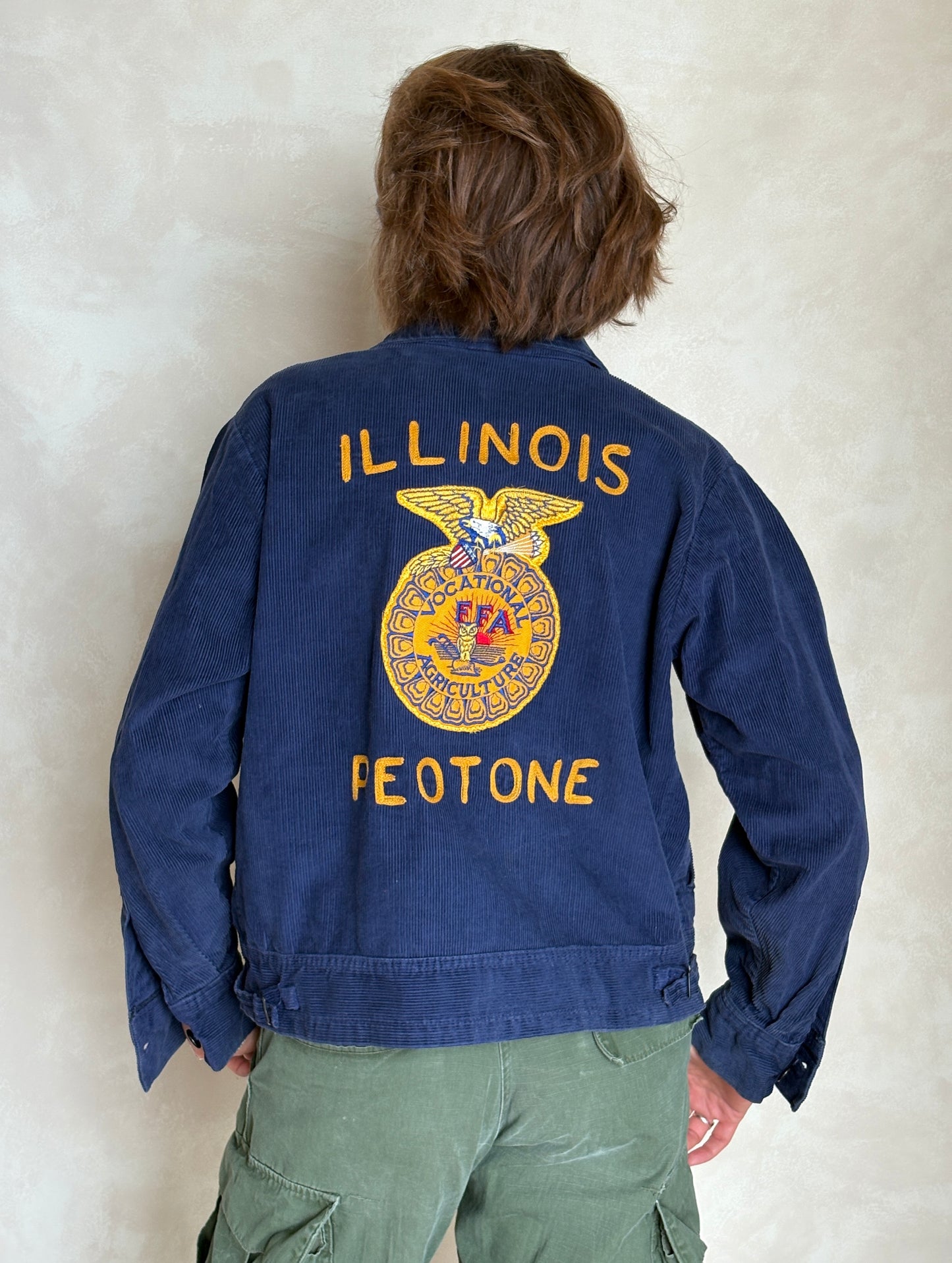 Size 38US / 48EU. Vintage 70s  Illinois Future farmer of America  jacket. Made in USA