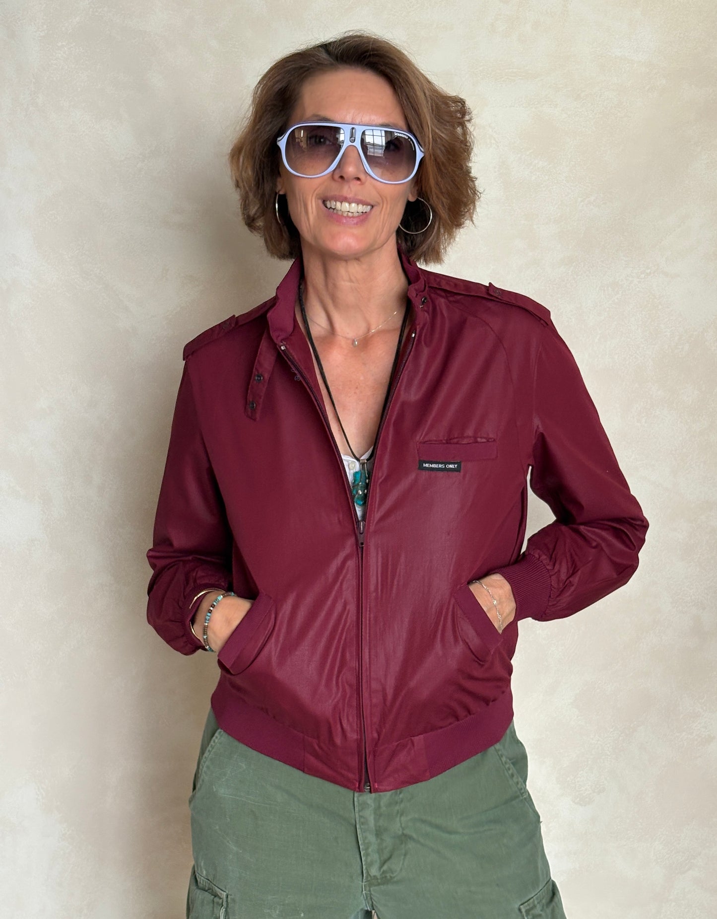 Size 9/10.  Women Vintage 80s Members Only Cotton Jacket