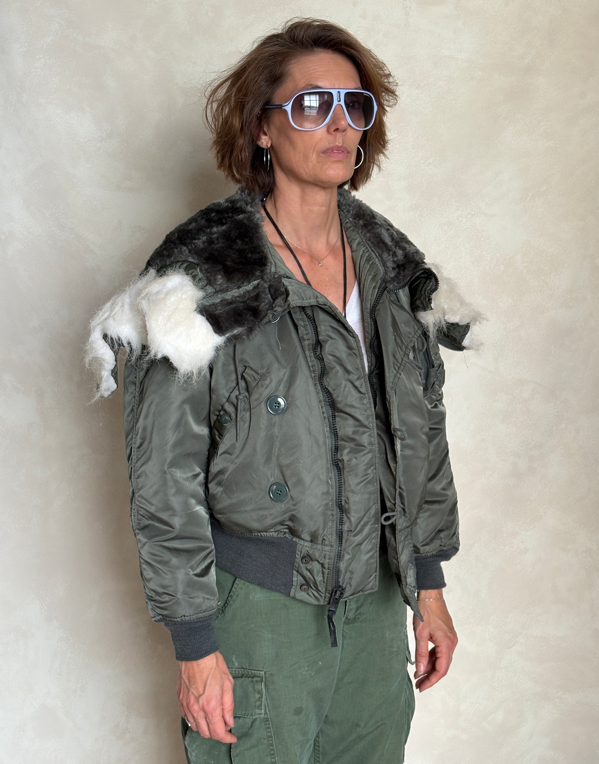 Small . Authentic 1986 US Air force Alpha Industries N2B flyer jacket Made in USA - USA Vintage Bcn