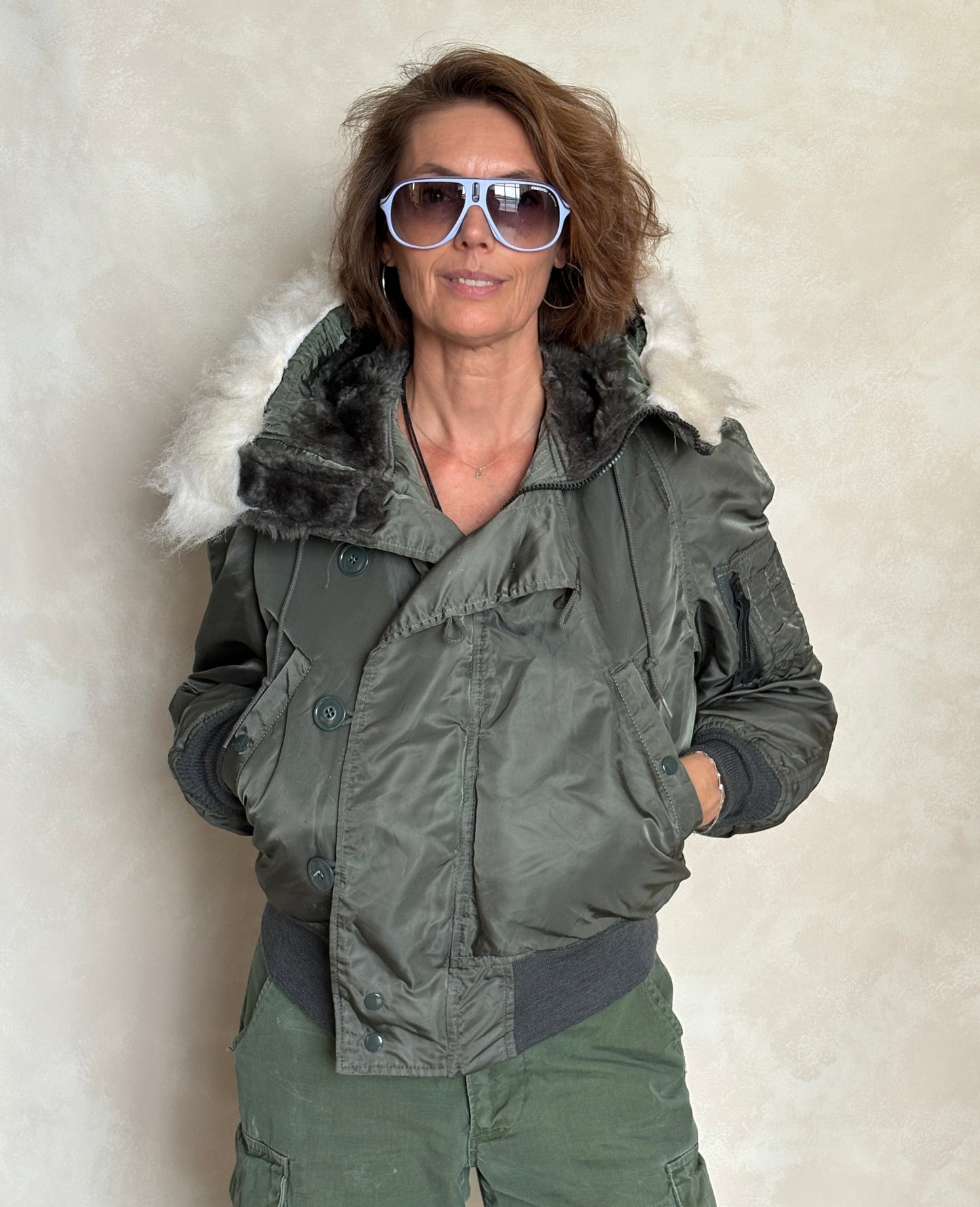 Small . Authentic 1986 US Air force Alpha Industries N2B flyer jacket Made in USA - USA Vintage Bcn