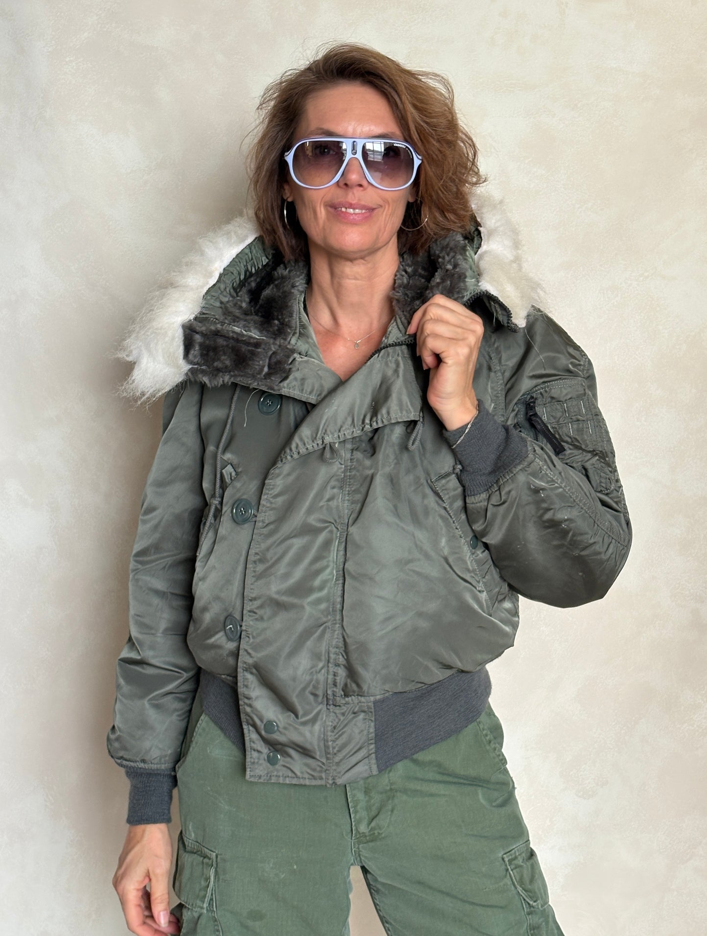 Small . Authentic 1986 US Air force Alpha Industries N2B flyer jacket Made in USA - USA Vintage Bcn