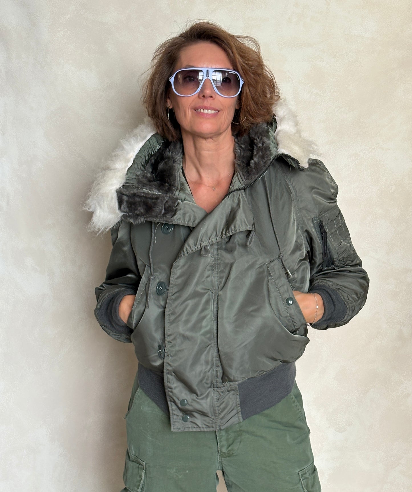 Small . Authentic 1986 US Air force Alpha Industries N2B flyer jacket Made in USA - USA Vintage Bcn