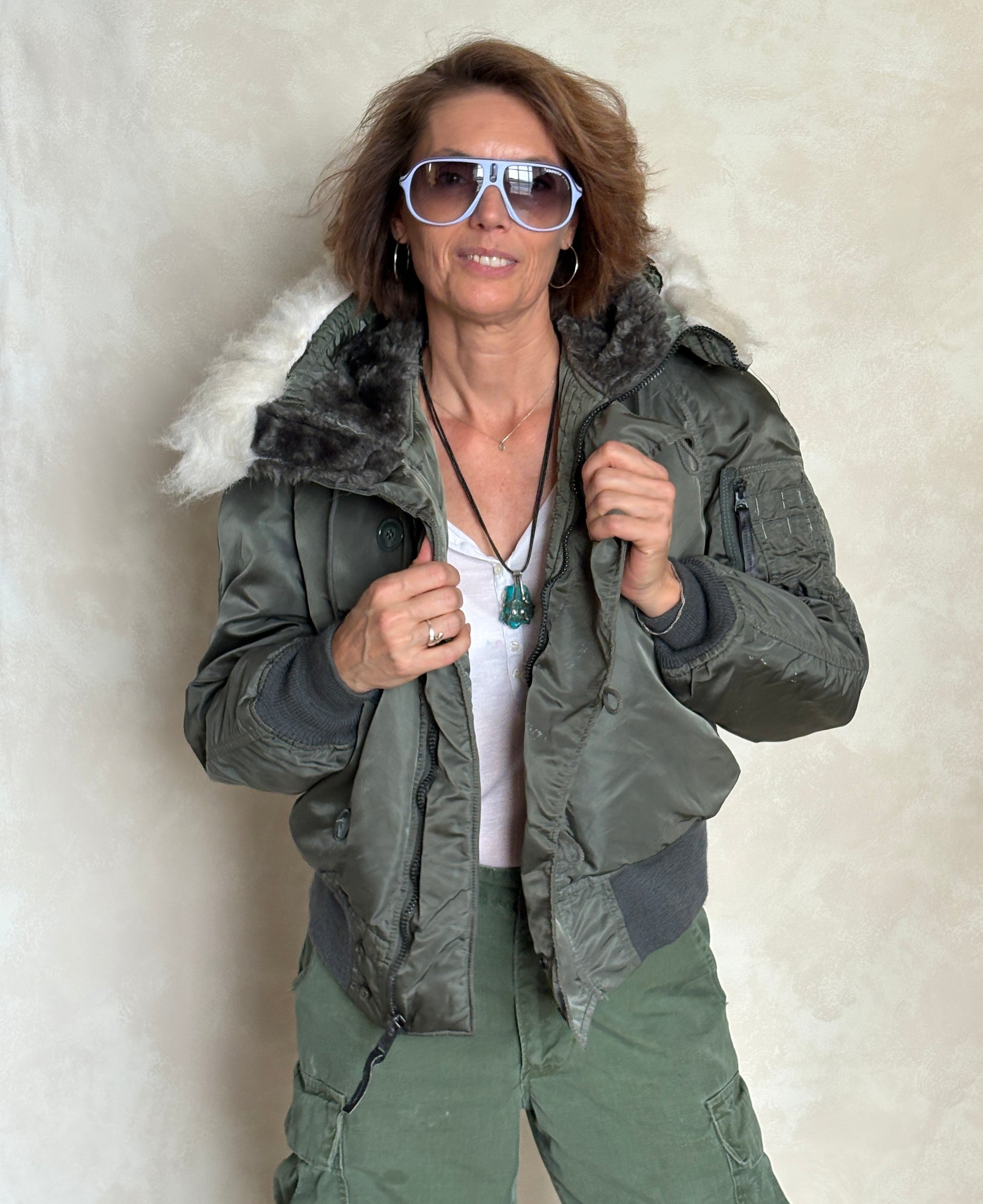 Small . Authentic 1986 US Air force Alpha Industries N2B flyer jacket Made in USA - USA Vintage Bcn