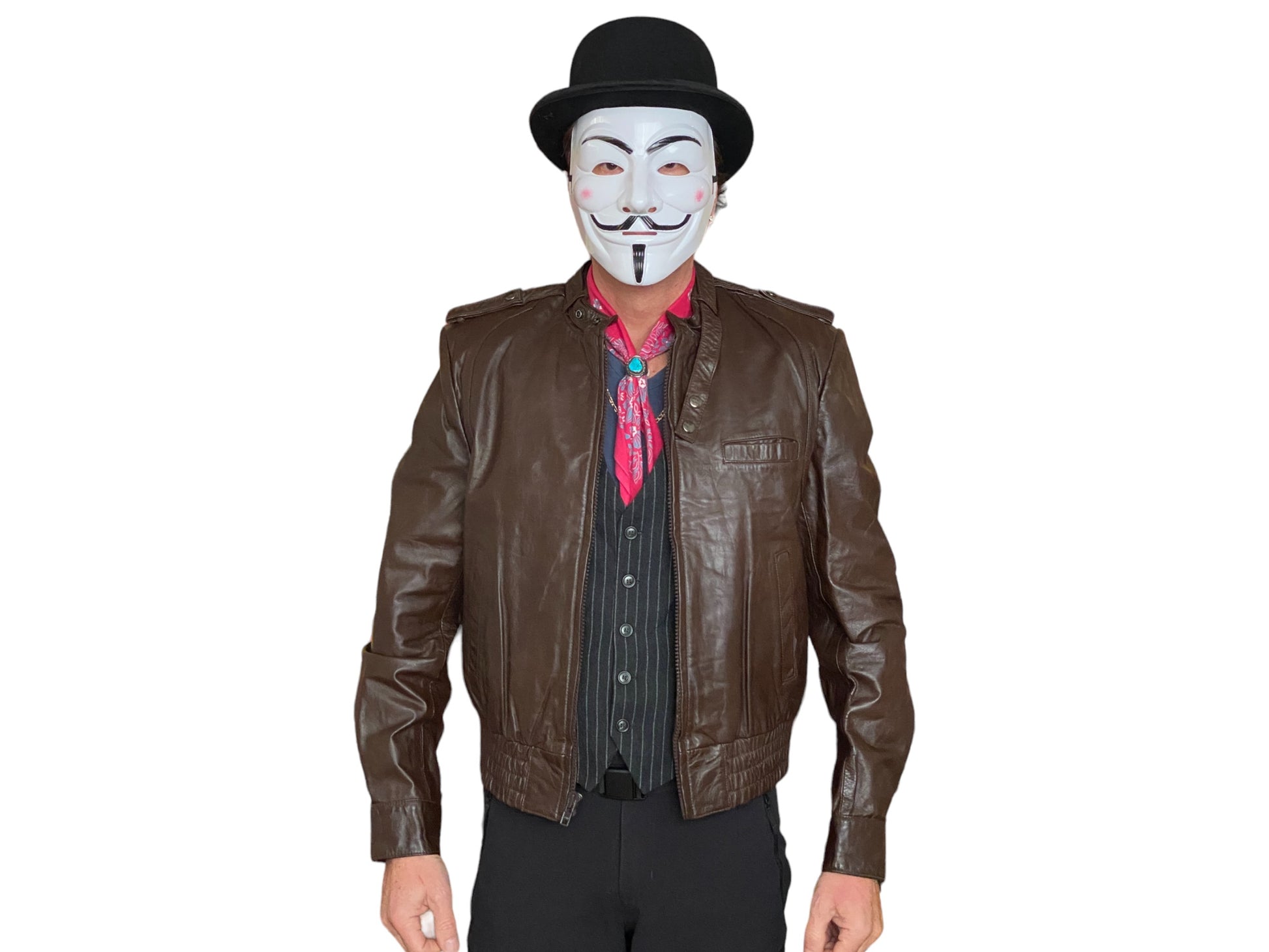Vintage 70s leather jacket, size 42US (52 EU) - Retro style with quality craftsmanship.