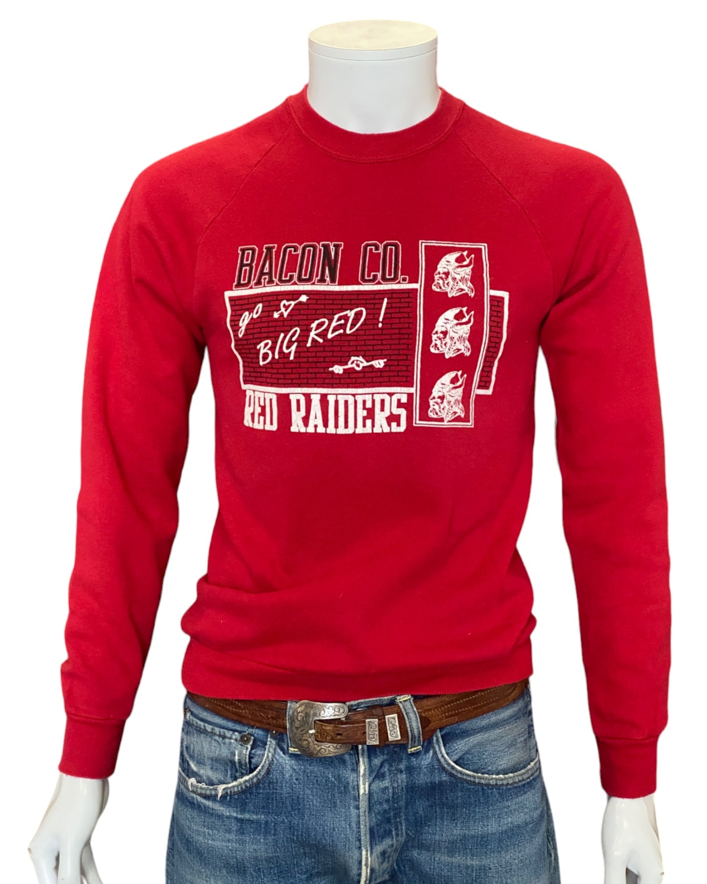 Medium 80s Vintage Red Raiders Sweatshirt Made In USA | Retro Apparel