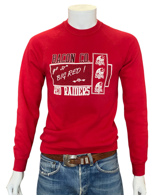 Medium 80s Vintage Red Raiders Sweatshirt Made In USA | Retro Apparel