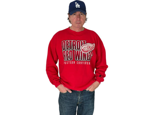 Size L Crew Neck Detroit Red Wings Made In USA By Starter