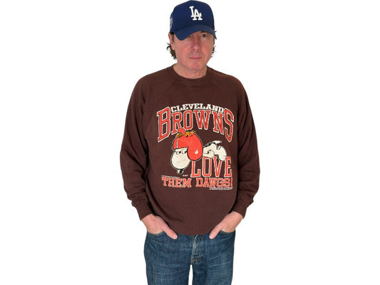 Size L Crew Neck Cleveland Browns Snoopy Made in USA By Russell