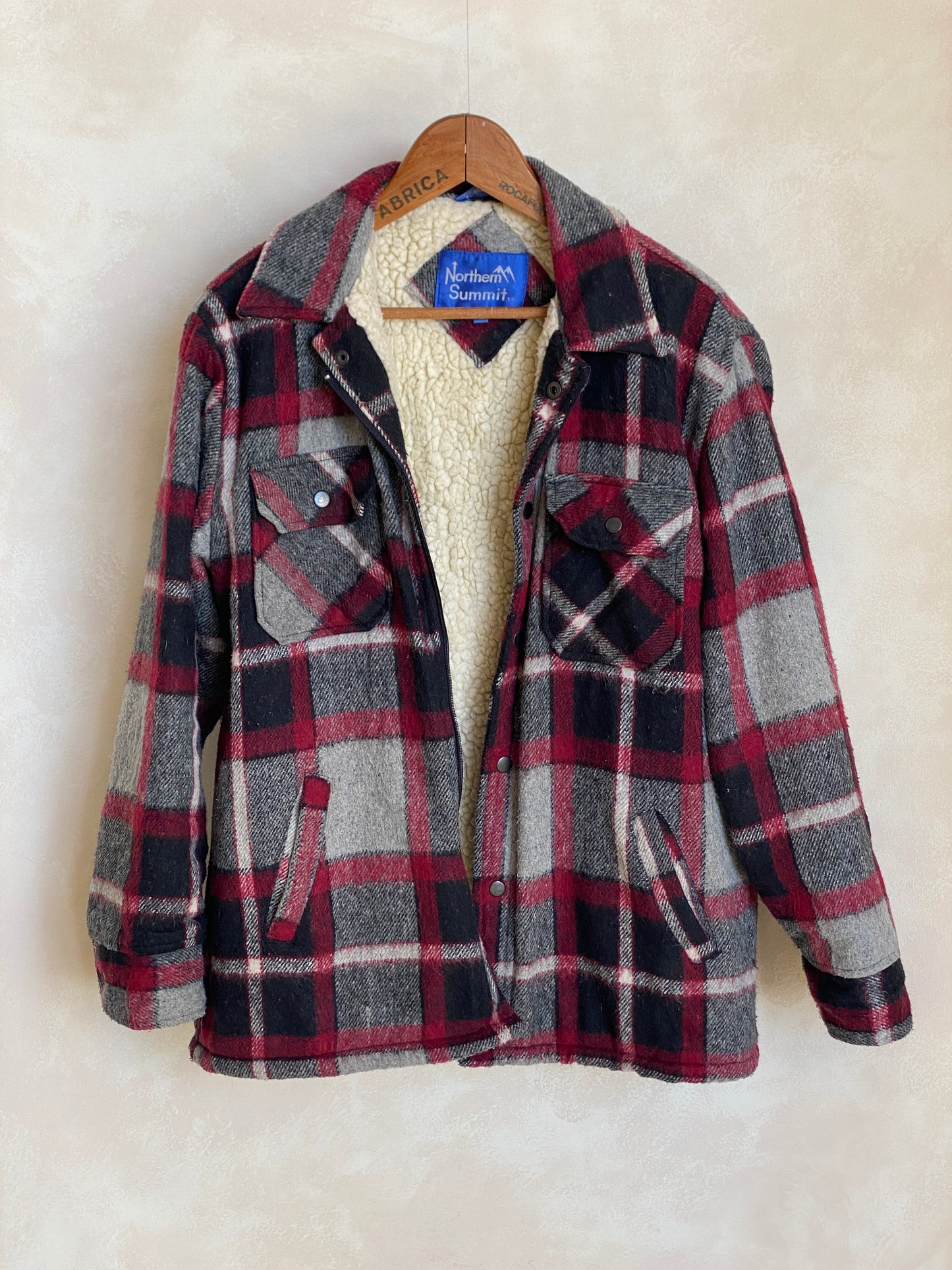 Large. Heavy plaid zipper jacket made by Northern Summit