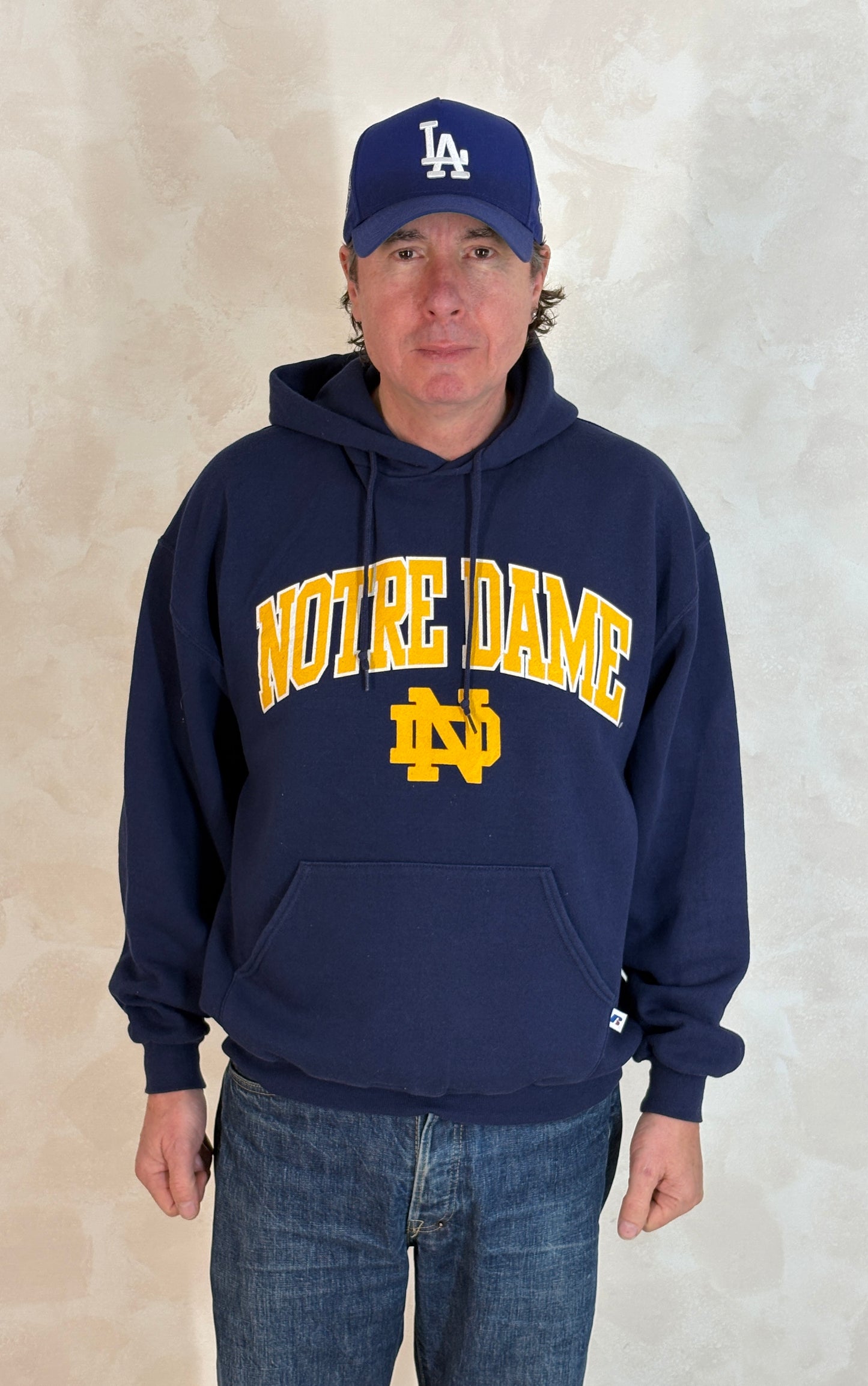 Size L Hooded Notre Dame Made By Russell