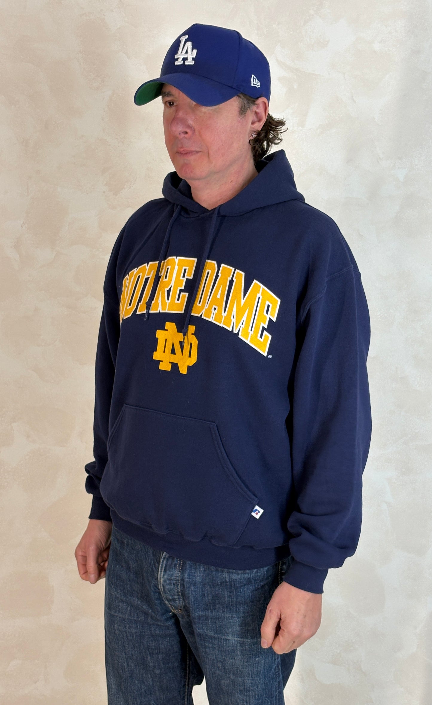 Size L Hooded Notre Dame Made By Russell