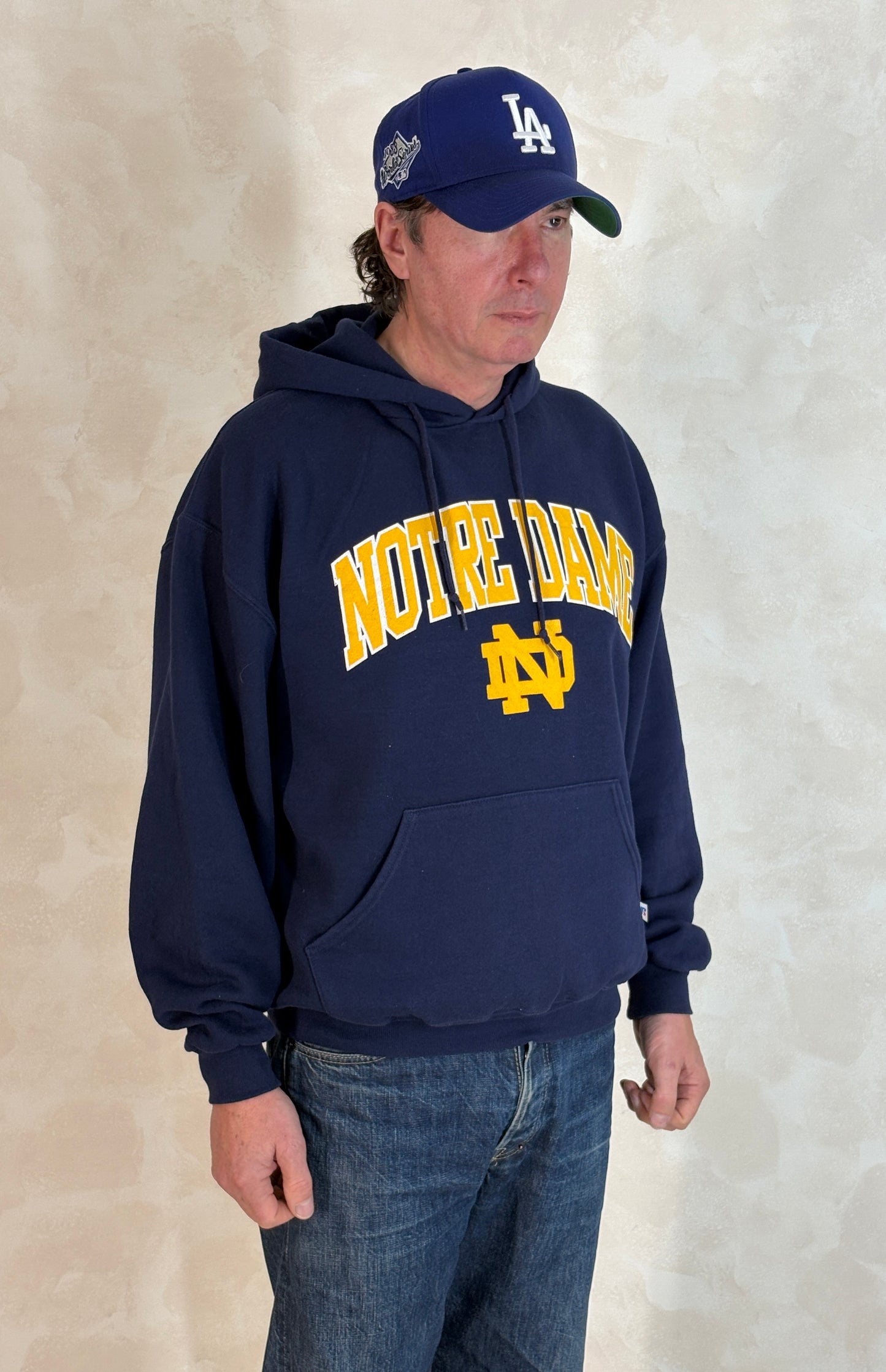 Size L Hooded Notre Dame Made By Russell
