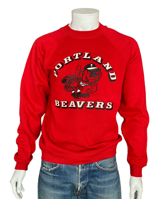 Large Vintage Portland Beavers 80s Sweatshirt Made in USA | Retro Sports Apparel