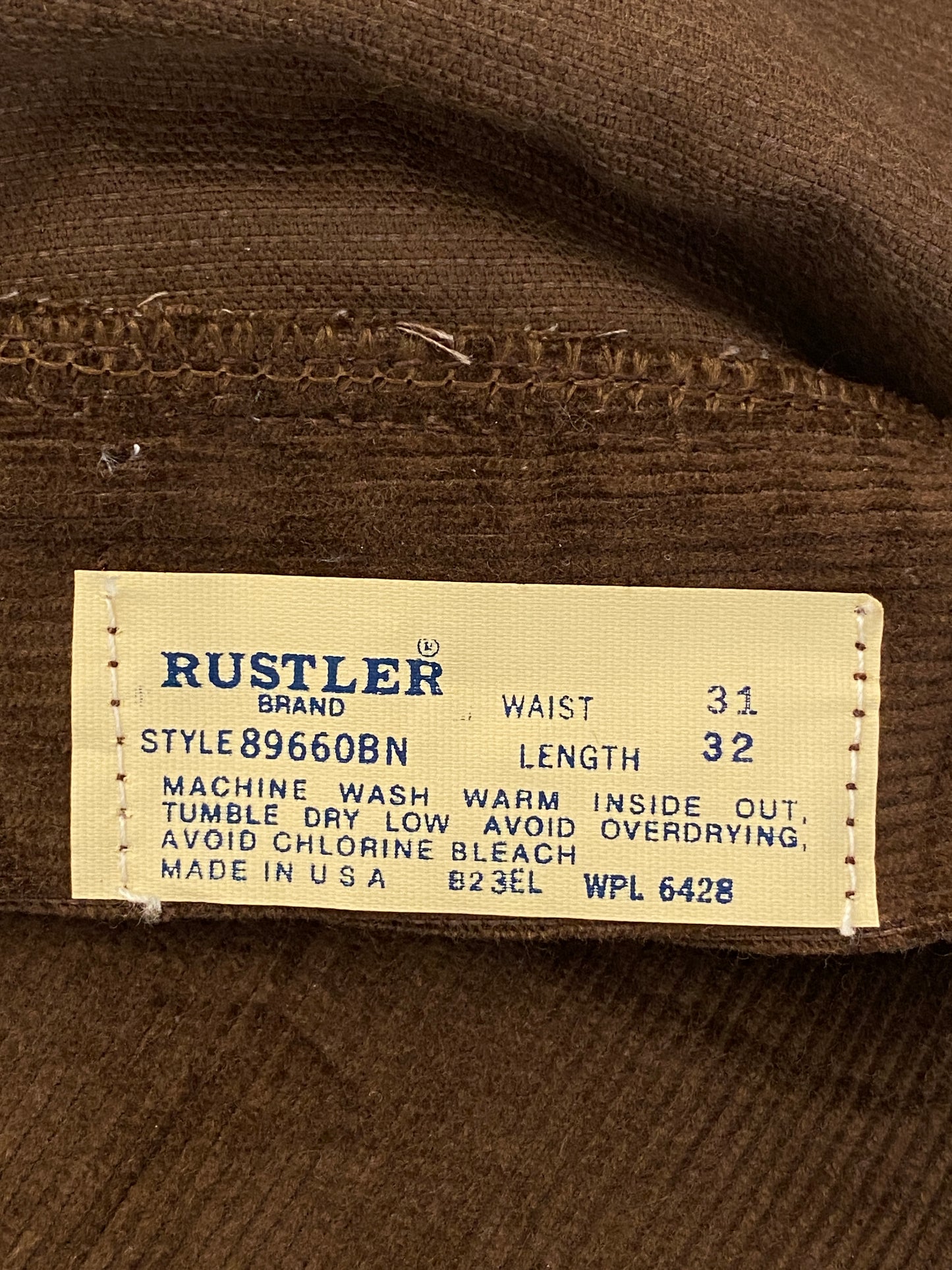 31X32 Vintage New old stock Rustler corduroy pants Made in USA