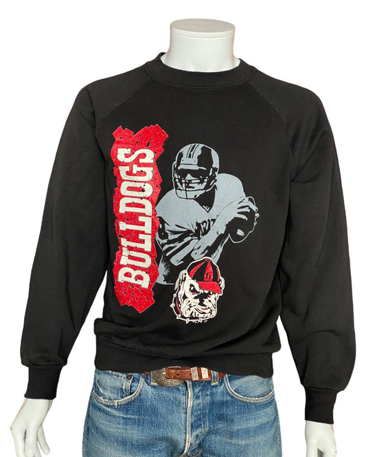 Large Vintage Bulldogs Football 80s Sweatshirt Made in USA | Retro Sports Apparel