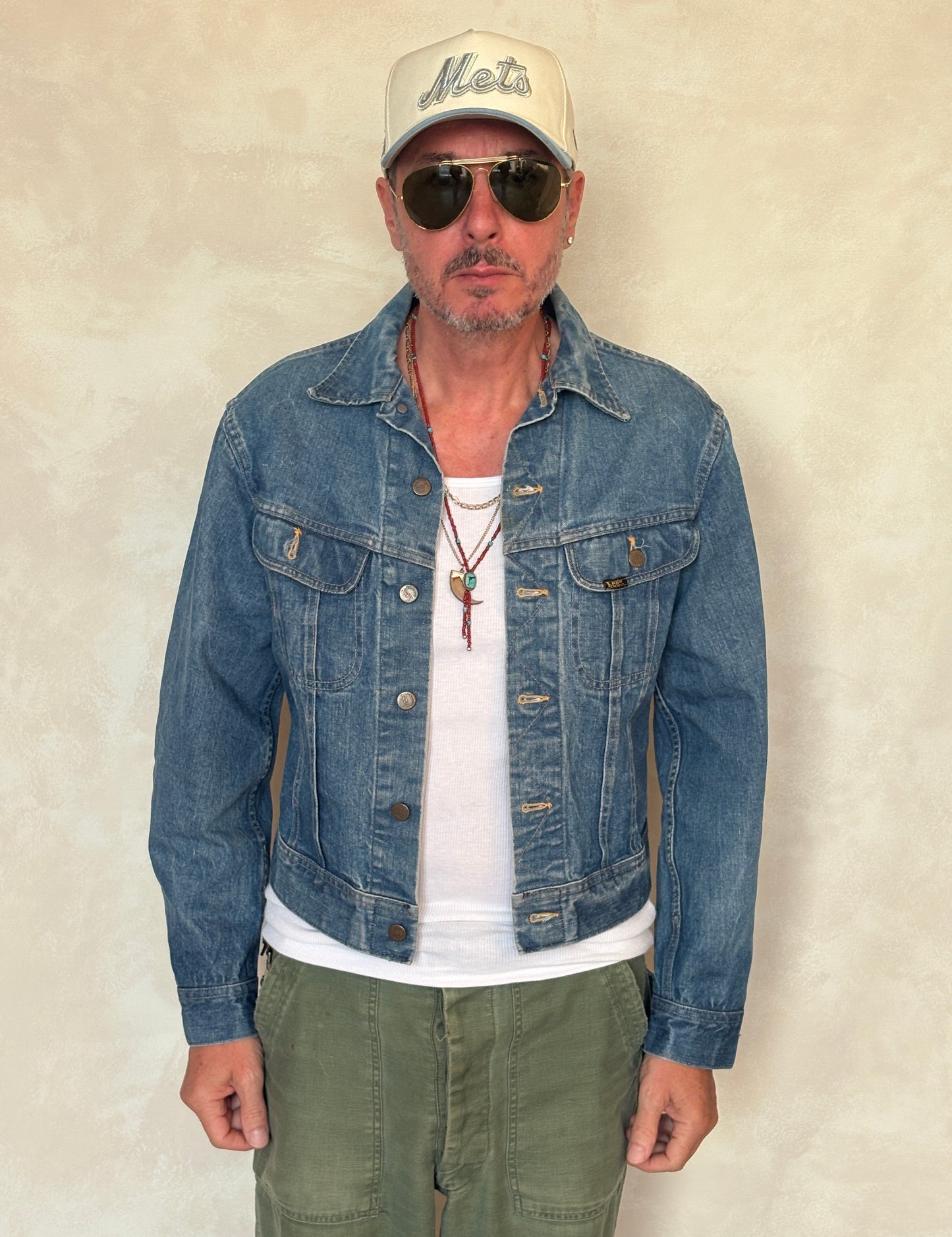 Size 40US / 50EU Vintage 80s Lee Union Made Denim Shirt – 2 Pockets – Made in USA