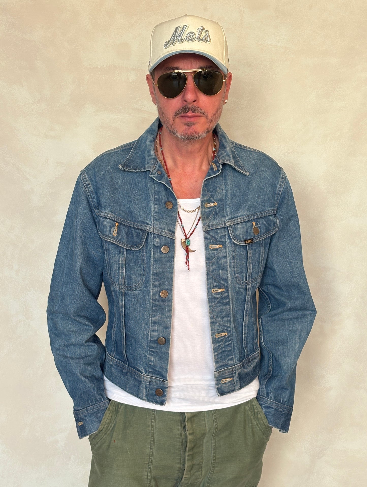Size 40US / 50EU Vintage 80s Lee Union Made Denim Shirt – 2 Pockets – Made in USA
