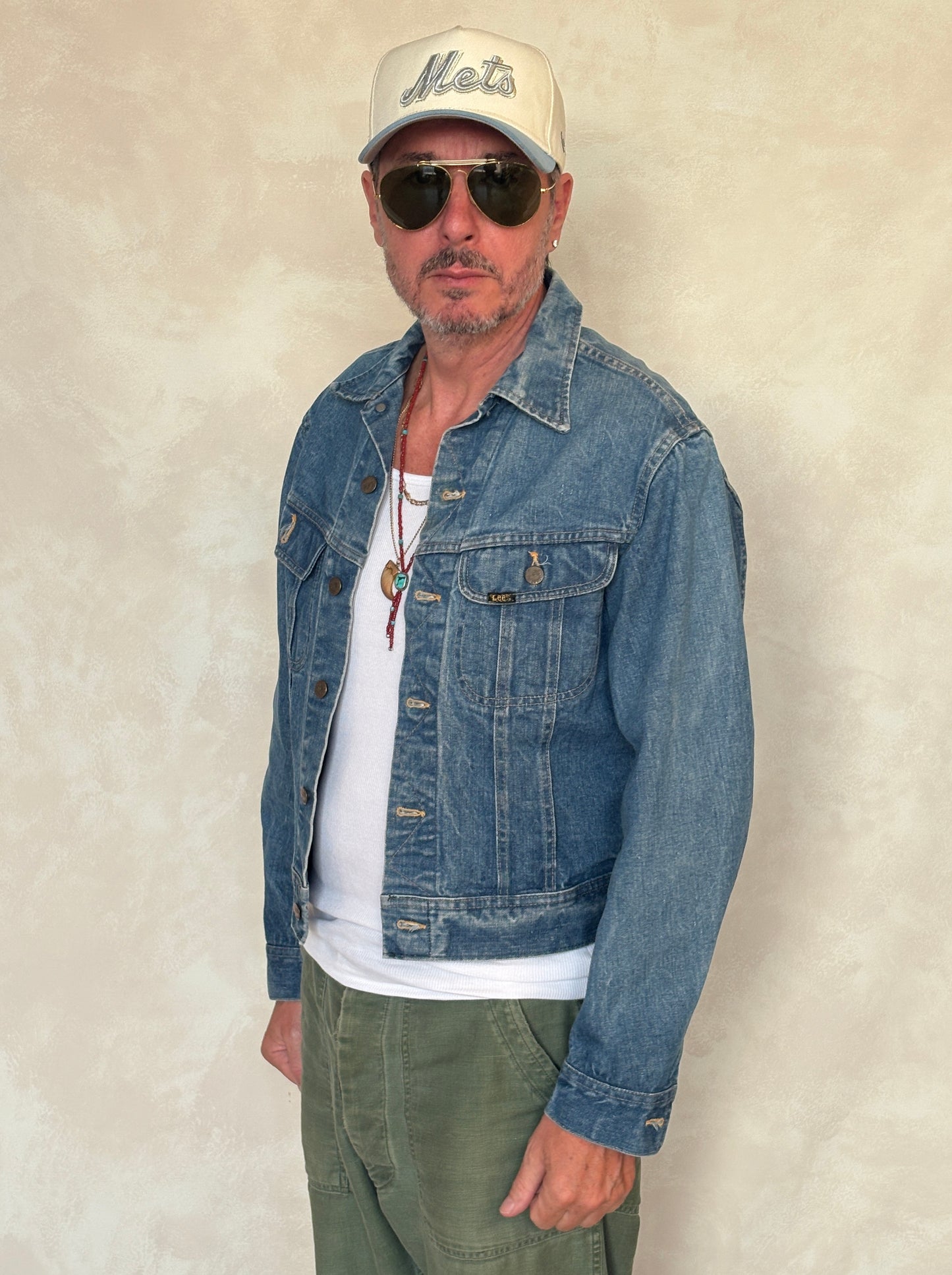 Size 40US / 50EU Vintage 80s Lee Union Made Denim Shirt – 2 Pockets – Made in USA