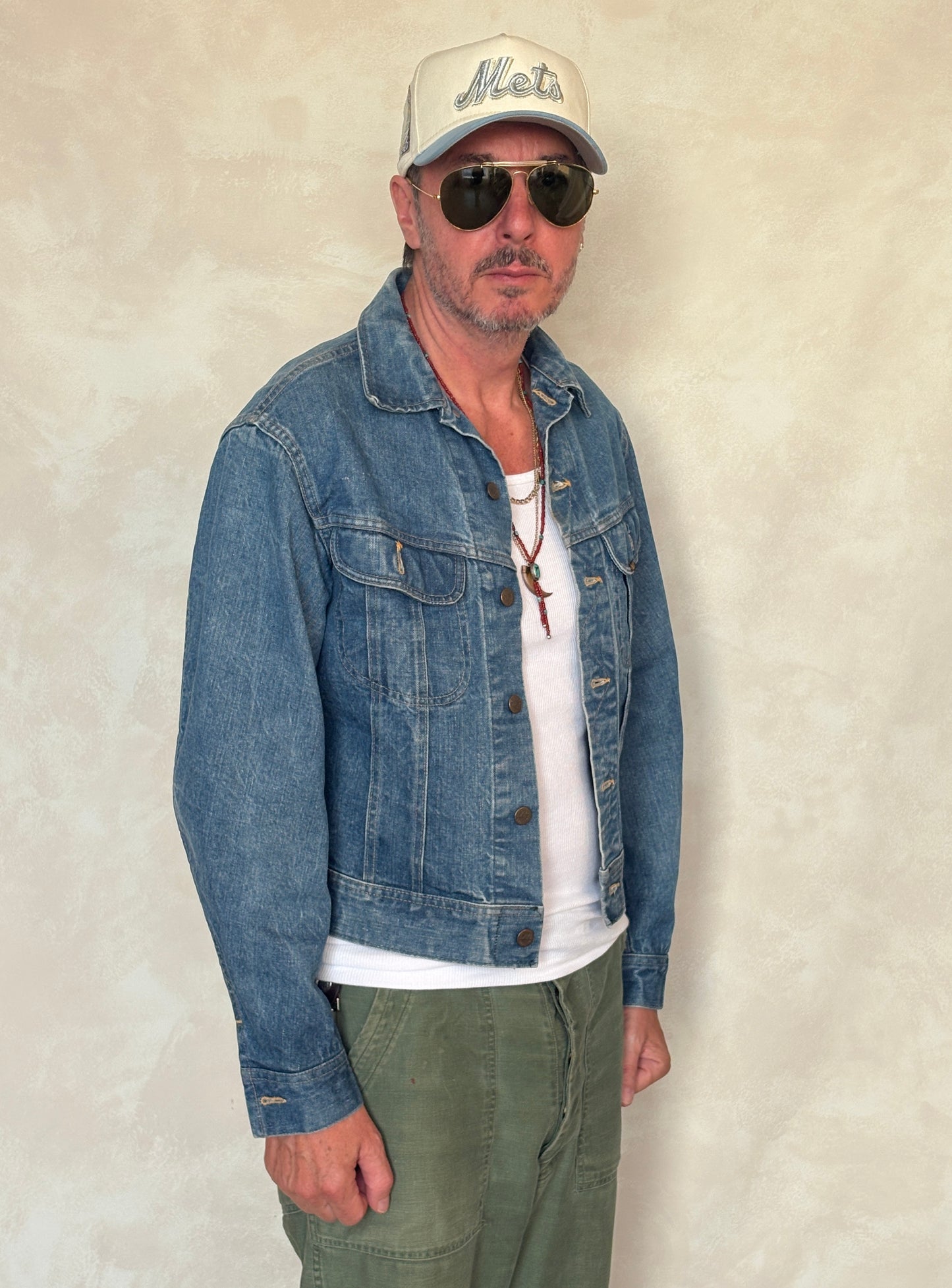 Size 40US / 50EU Vintage 80s Lee Union Made Denim Shirt – 2 Pockets – Made in USA