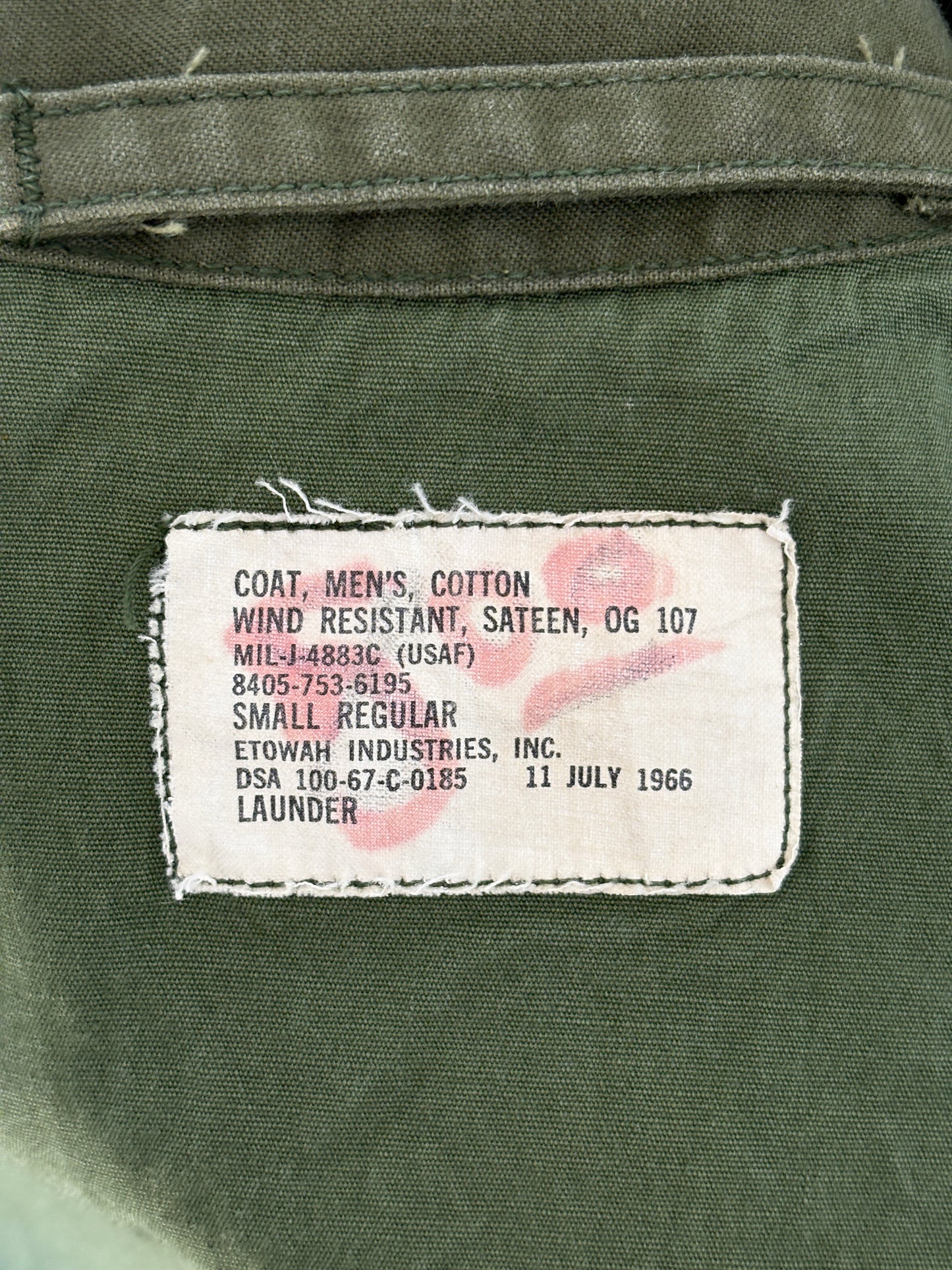 Small Reg. Authentic 1967 OG-107 field jacket Military