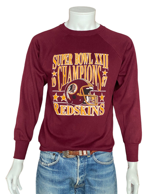 Medium Size Vintage Redskins Super Bowl XXII 1987 Sweatshirt, Made in USA - Sports Memorabilia