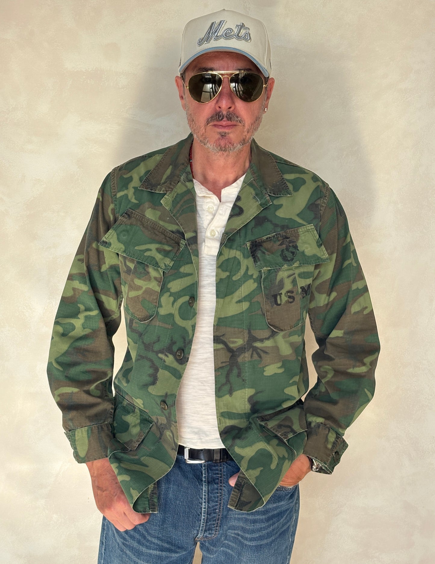 Small Long. Authentic USMC 1969 US Army vintage Erld camouflage Vietnam jungle jacket. Military