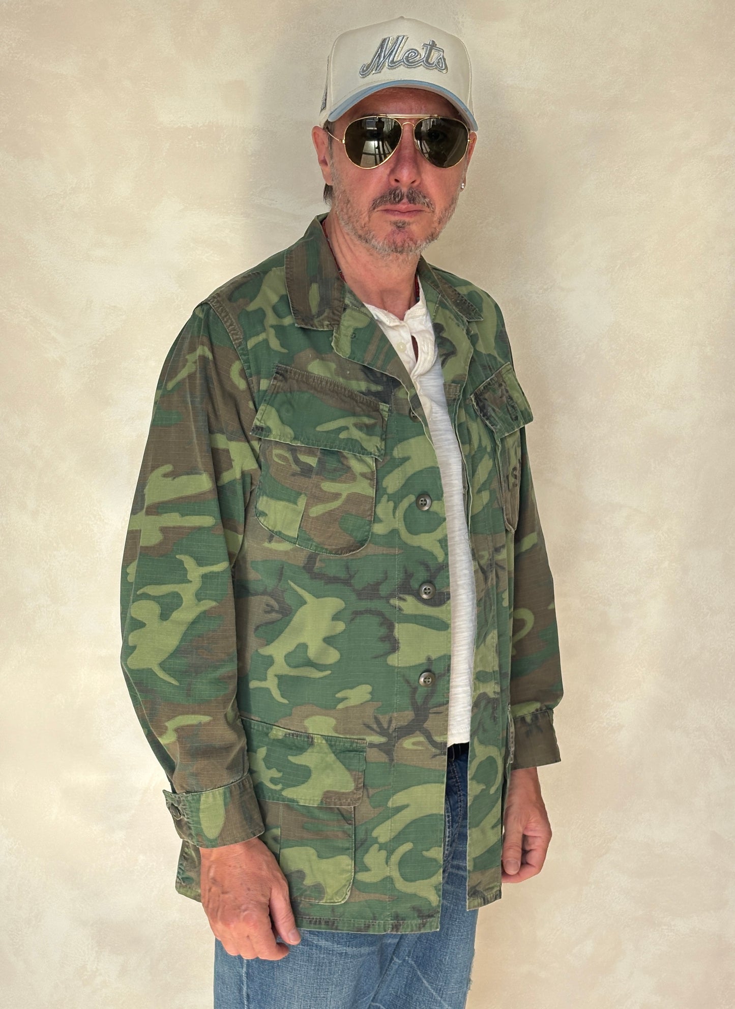 Small Long. Authentic USMC 1969 US Army vintage Erld camouflage Vietnam jungle jacket. Military