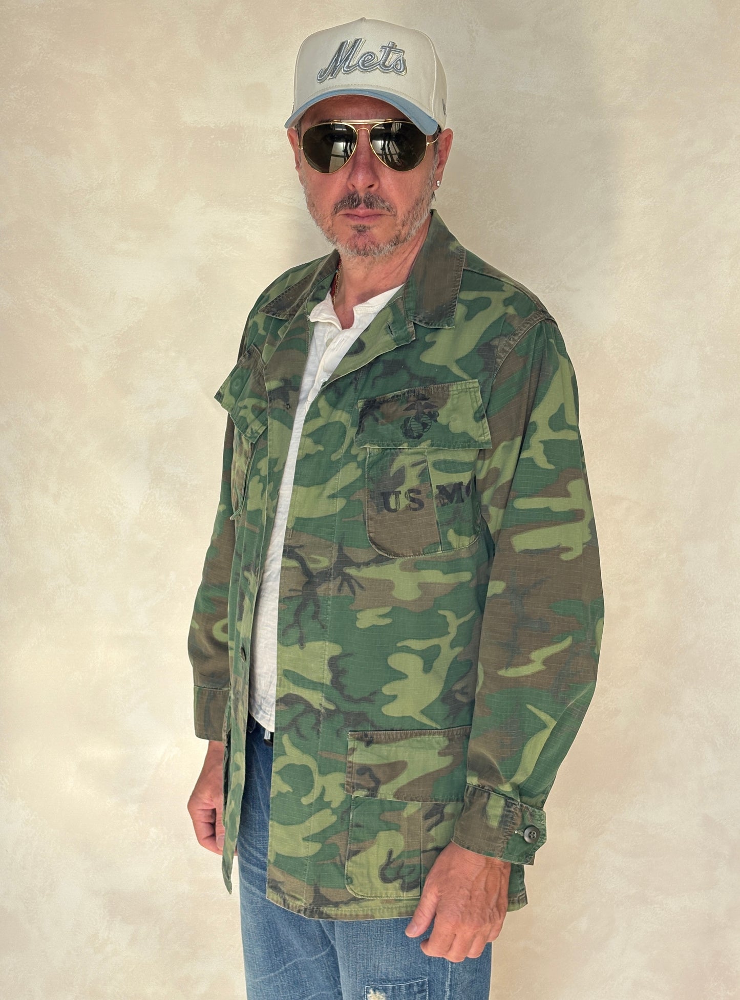 Small Long. Authentic USMC 1969 US Army vintage Erld camouflage Vietnam jungle jacket. Military
