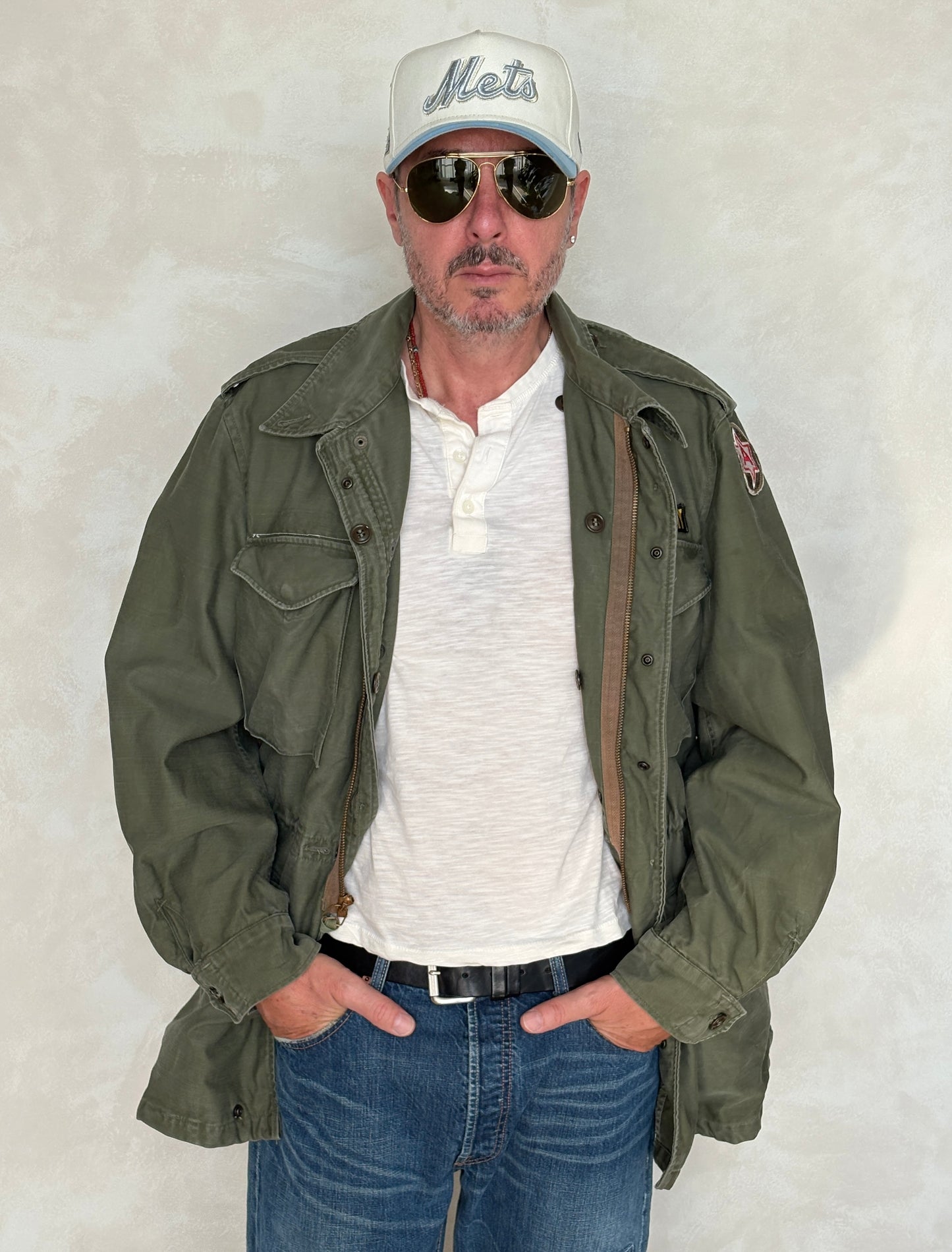 Med Long. Authentic 5th Army Vintage US Army M-51 OG-107 jacket. Military