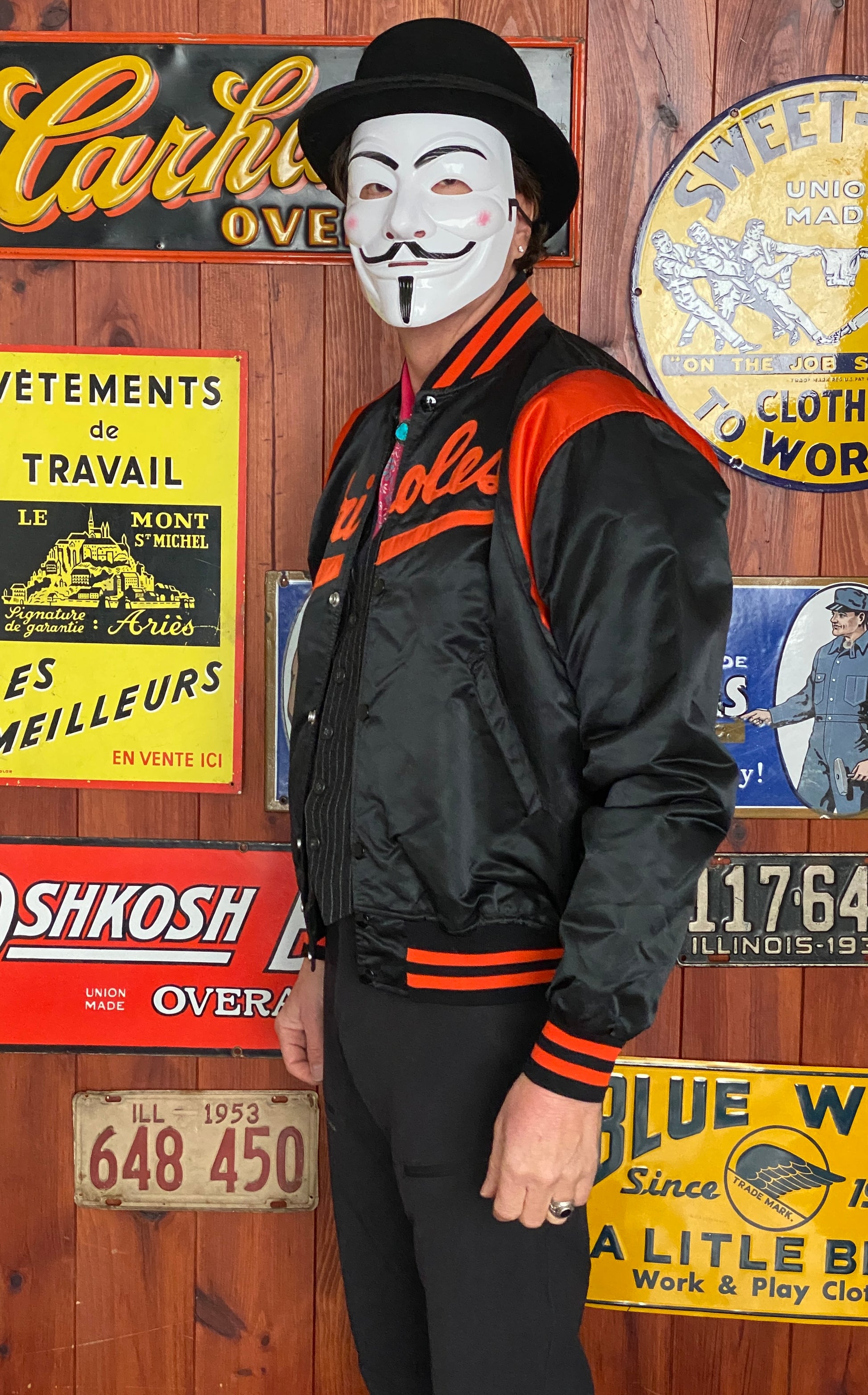 Large 80s Vintage Orioles Starter Jacket: Retro Apparel Made in USA