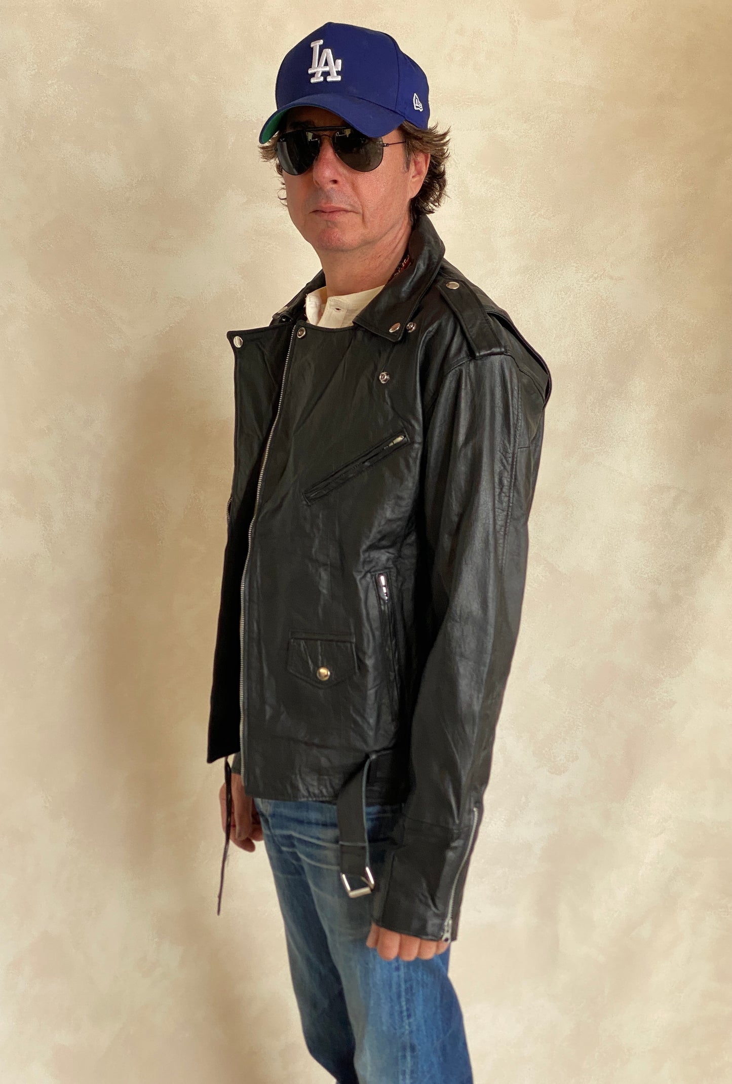 Medium Recycled Leather Motorcycle Jacket | Eco-Friendly Biker Gear