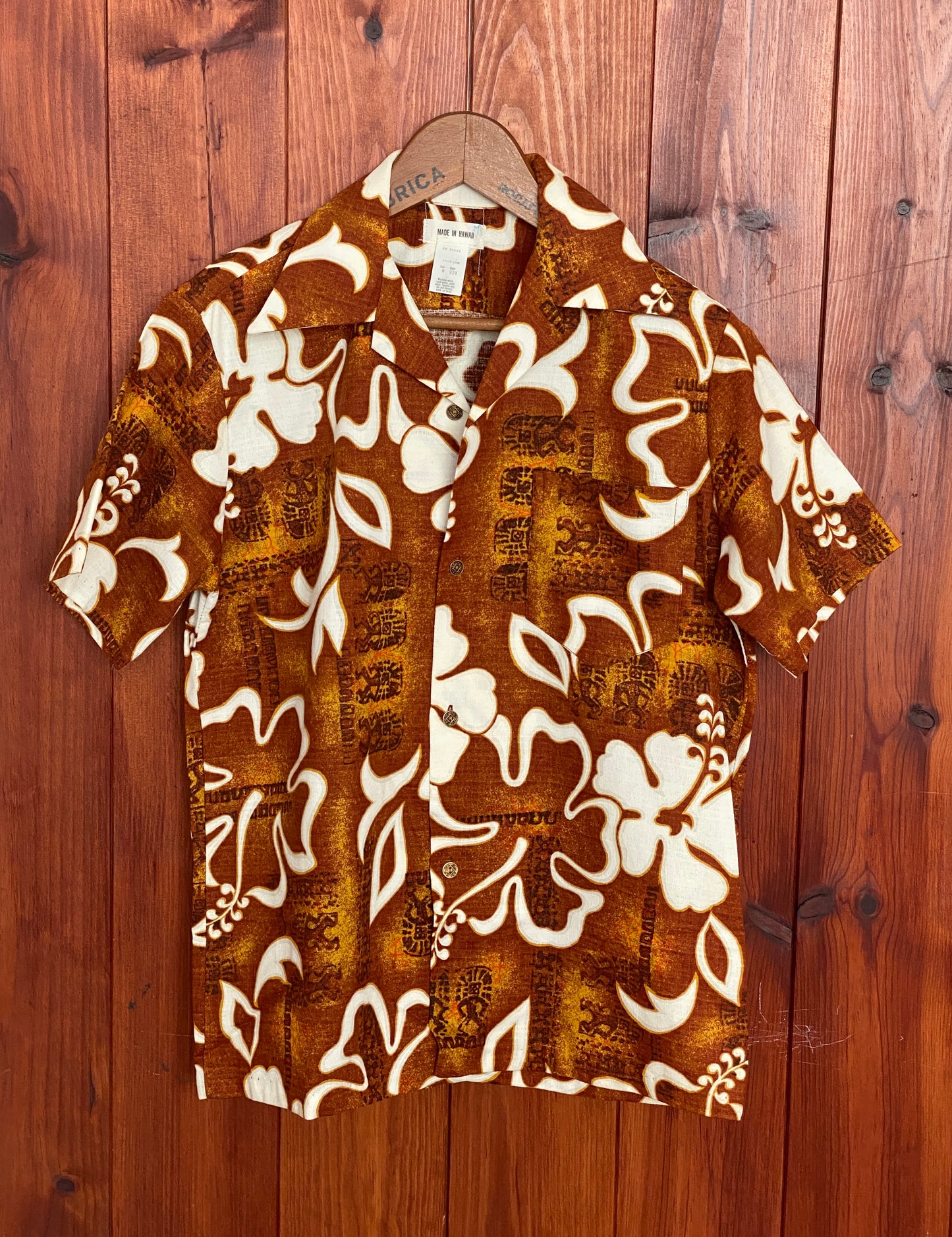 Vintage 60s Hawaiian Cotton Shirt Made in Hawaii | Size Medium