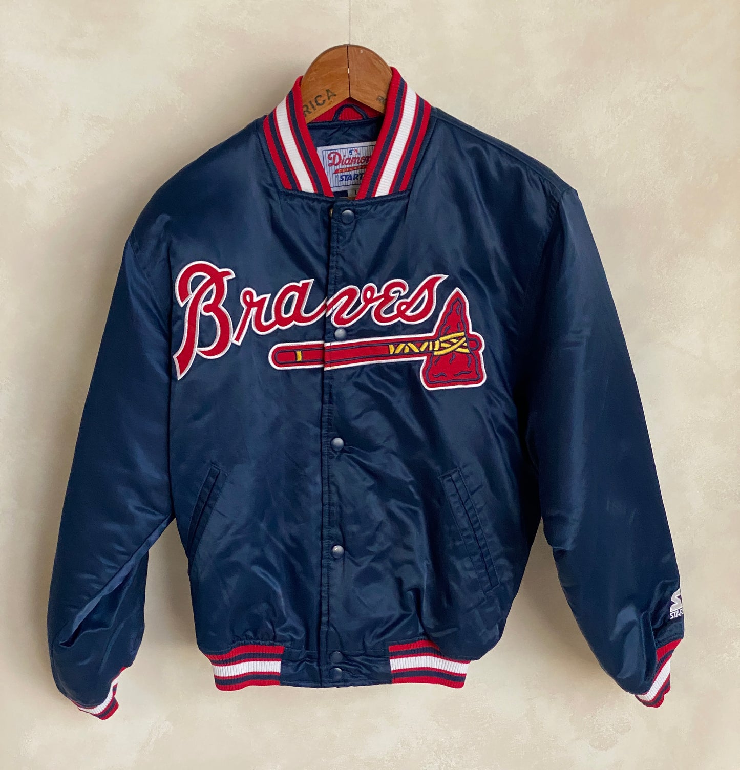 Size Large Youth 90s Vintage Braves Starter Jacket | Retro Athletic Style