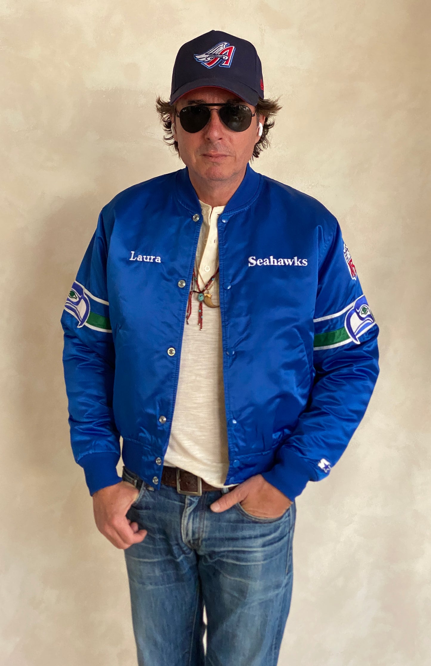 Medium. Vintage 80S Seahawks satin Starter jacket made in USA