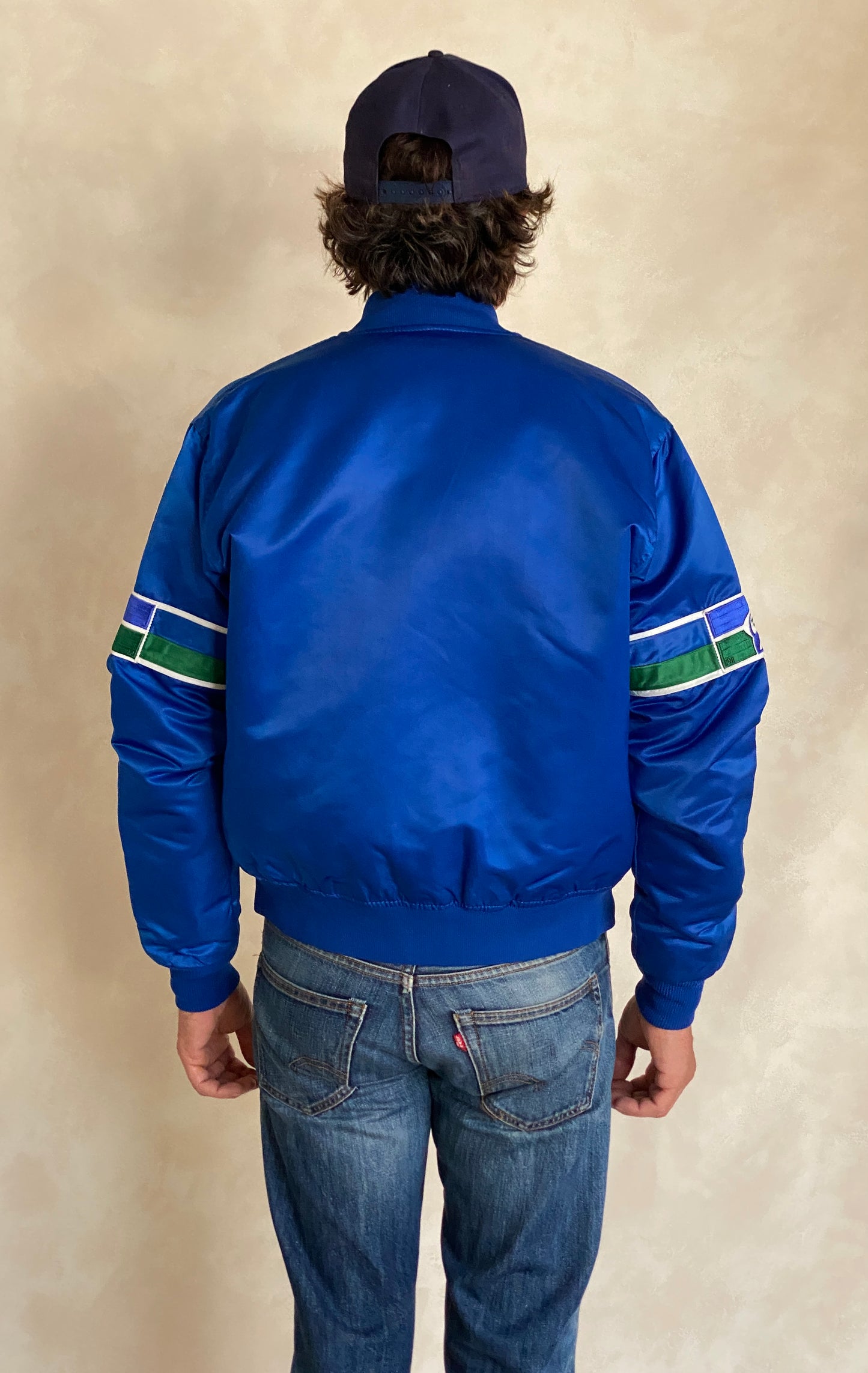 Medium. Vintage 80S Seahawks satin Starter jacket made in USA